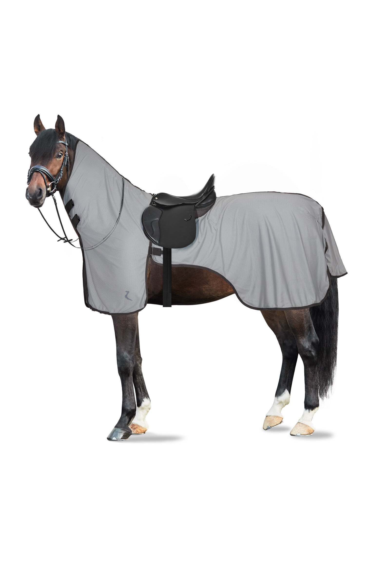 Couverture anti-insectes pour monter à cheval  Horze Eira avec encolure amovible, Grey, 115