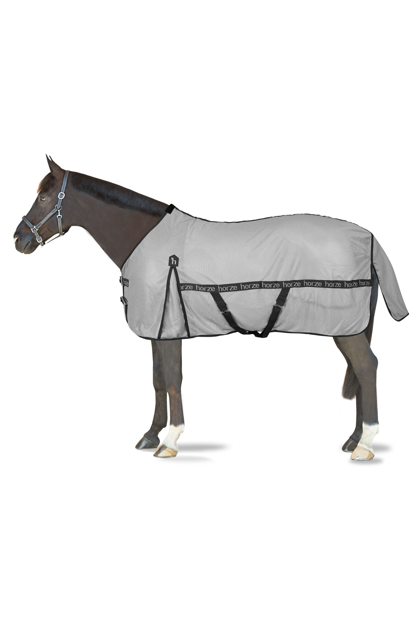 Couverture anti-mouches Horze Paso Fino avec protection UV, Titanium Grey, 145