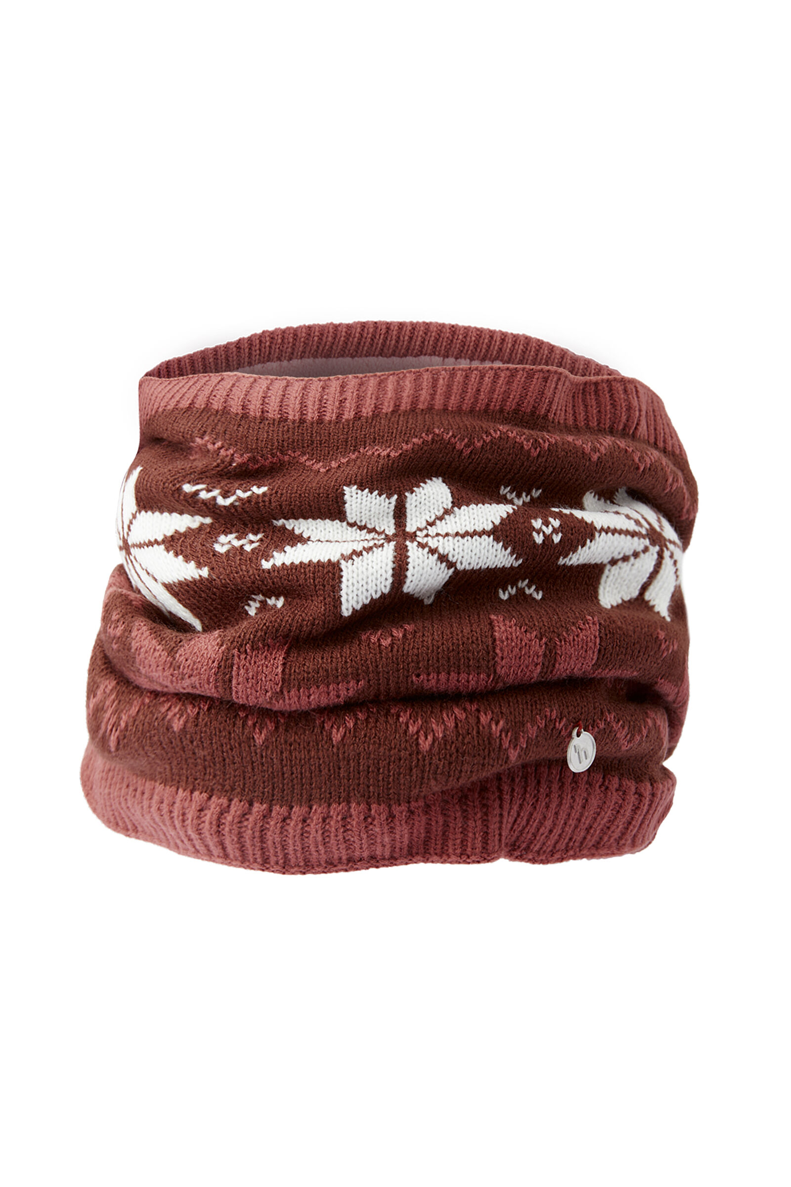 Horze Emily Kötött Csősál Polárbéléssel, Rum Raisin Brown/ Marsala Red, ONE SIZE