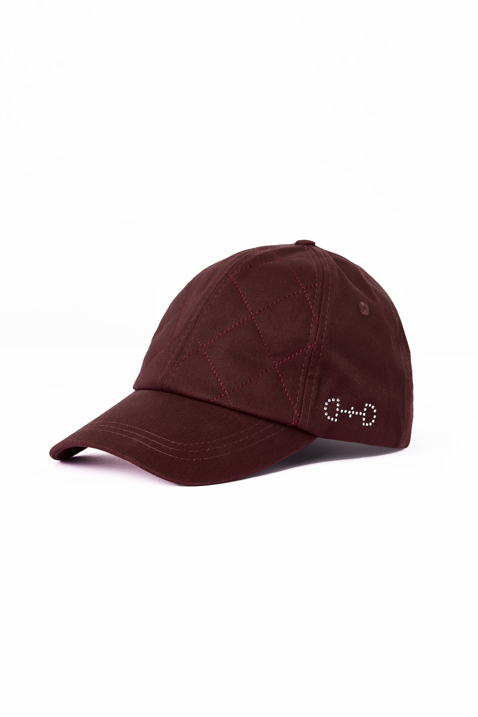 Horze Kids Quilted Cap, Burgundy Red Mahogany, JR