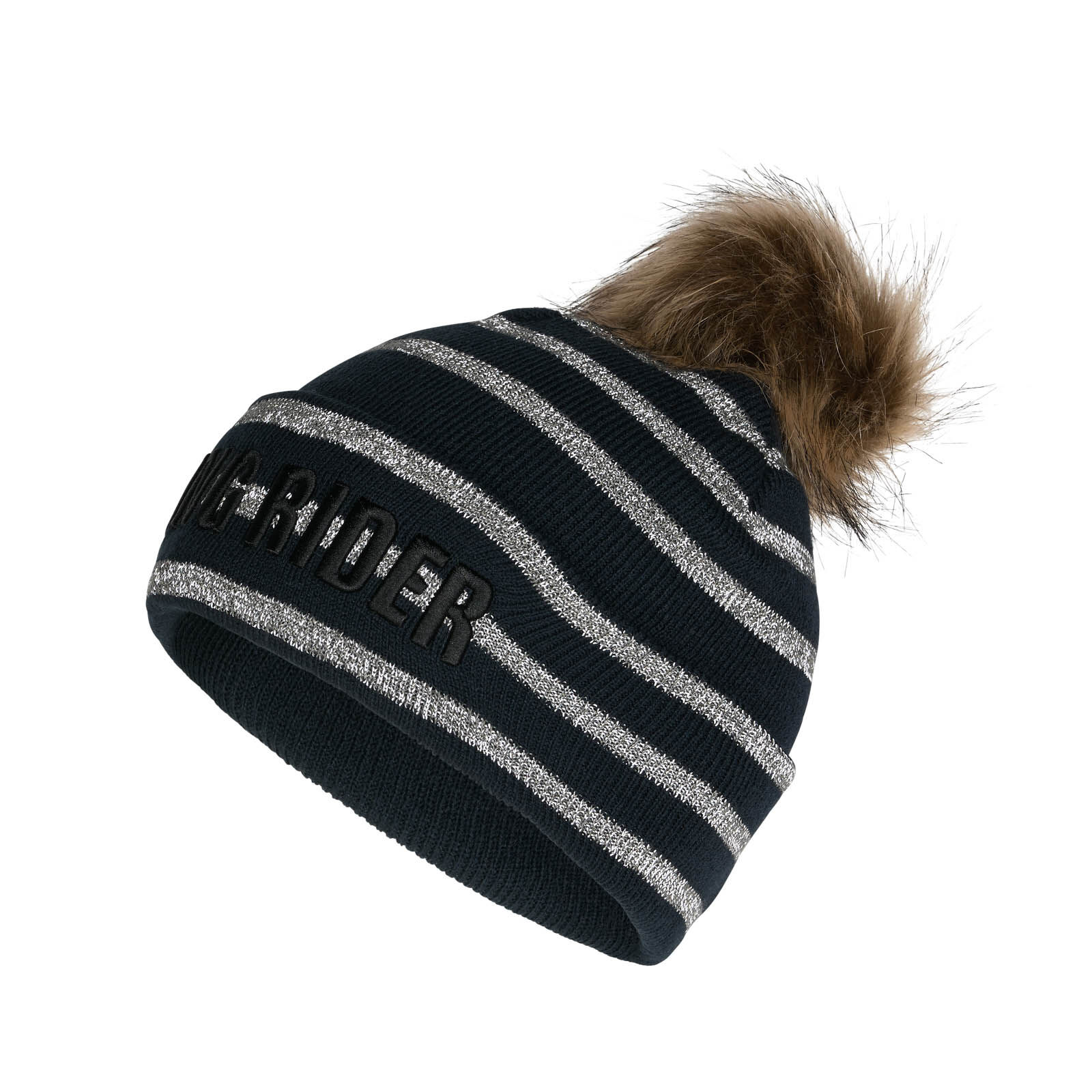 Horze Terry Kids Reflective Knitted Hat, Dark Navy, JR