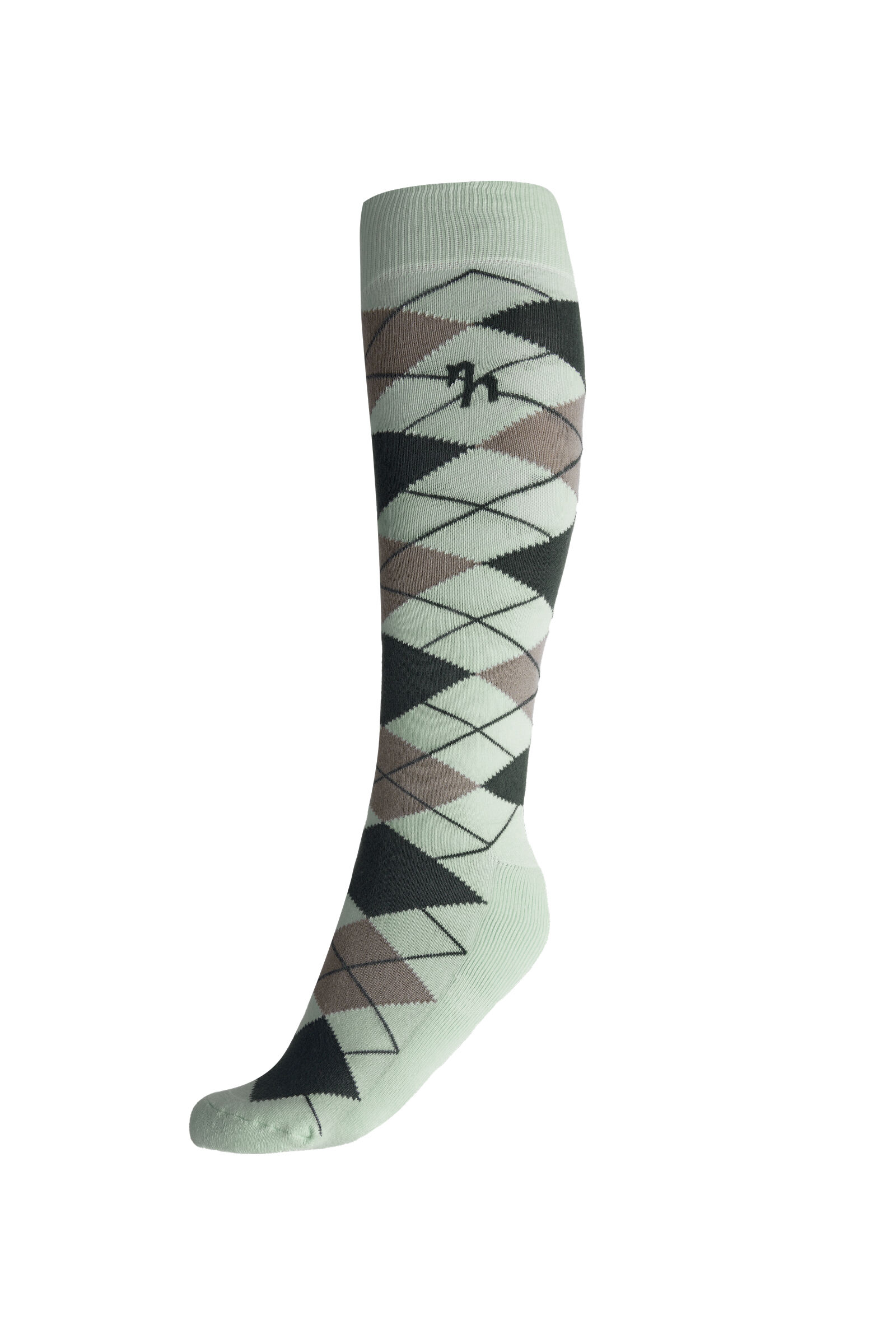 Horze Alana karierte Winterreitstrümpfe Clearly Aqua Green/ Urban Chic Dark Green 39-41 Frauen