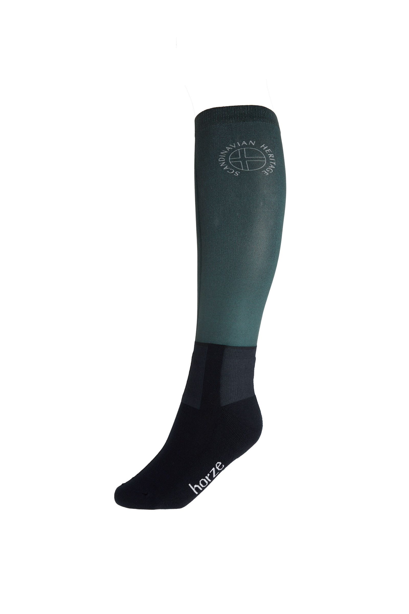 Horze Printed Riding Socks with Thin Shaft, Cilantro Green, 29-35
