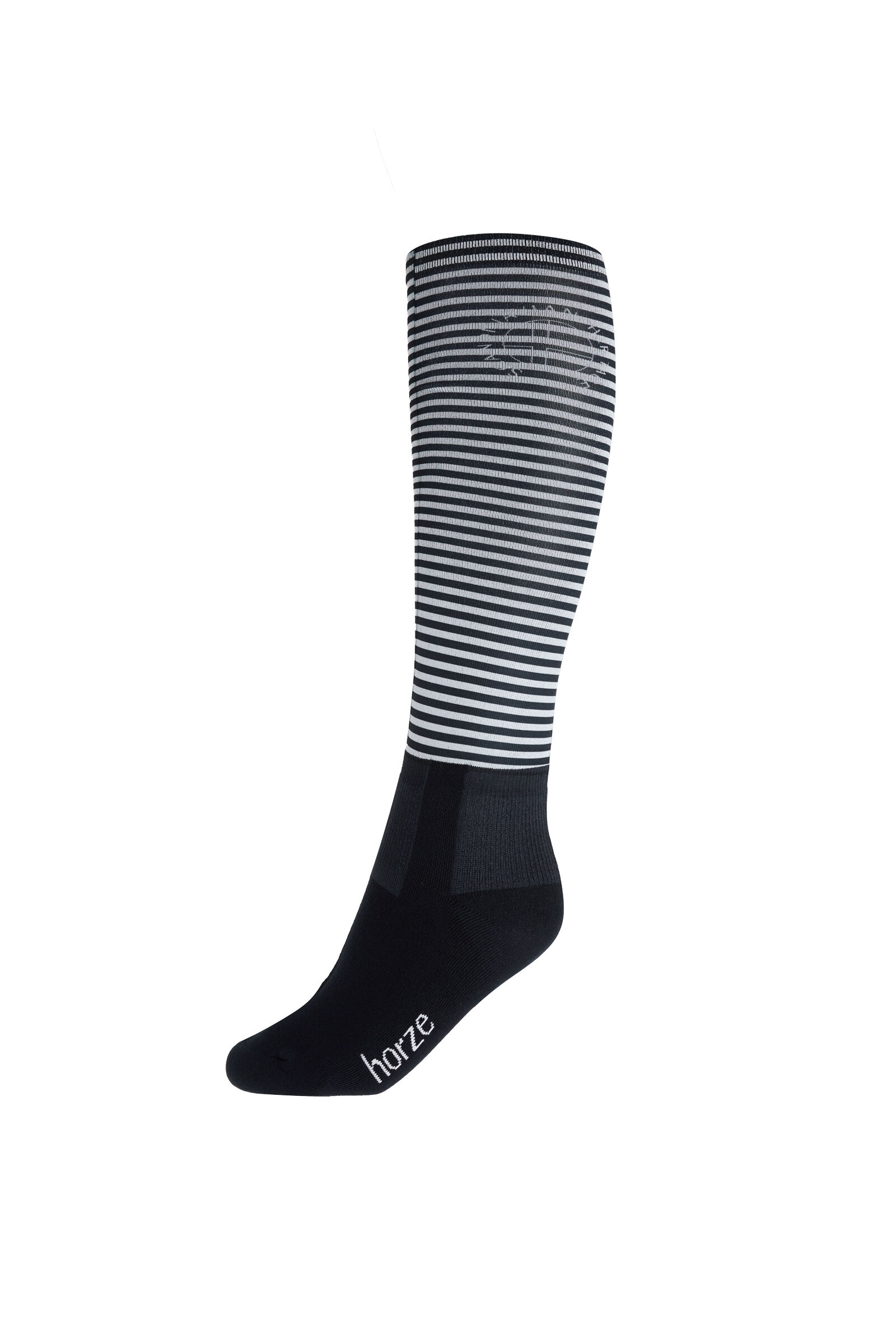 Horze Printed Riding Socks with Thin Shaft, Dark Navy/White, 41-45