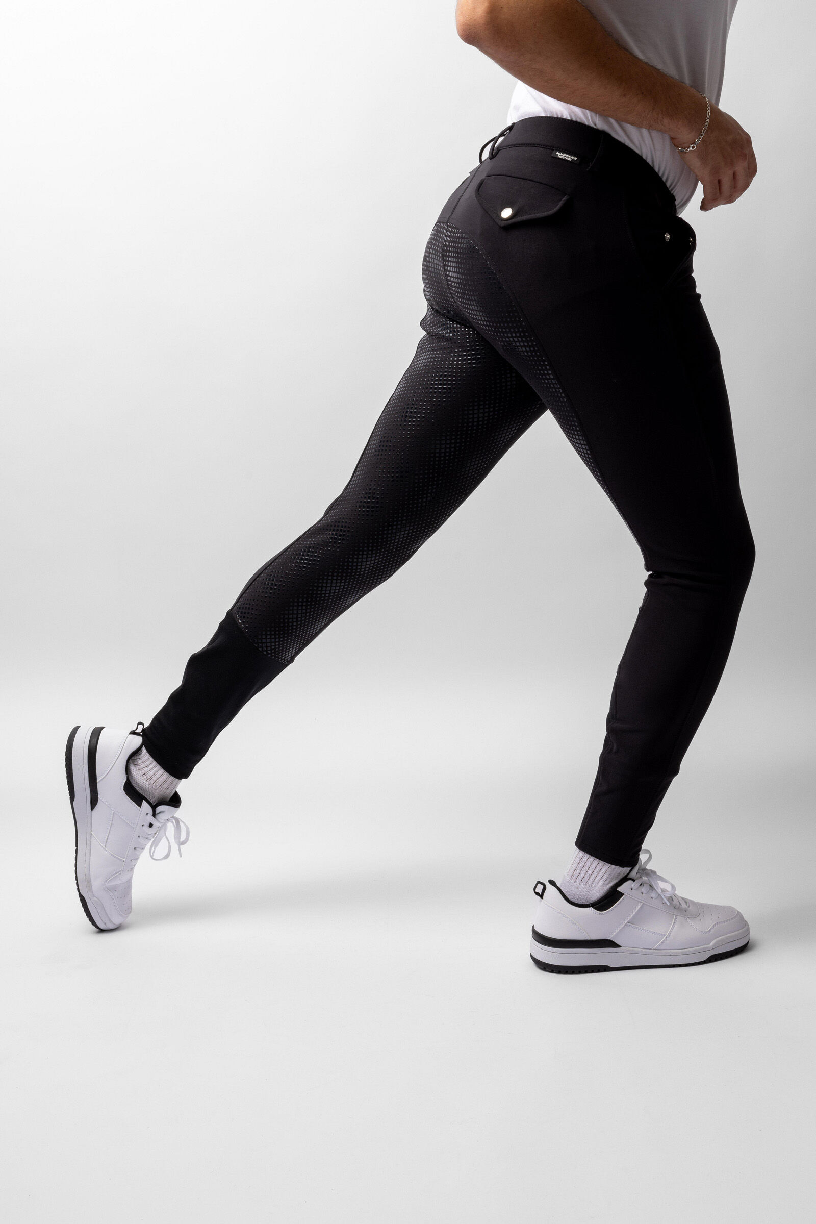 Horze Grand Prix Men's Silicone Full Seat Breeches, Black, 46