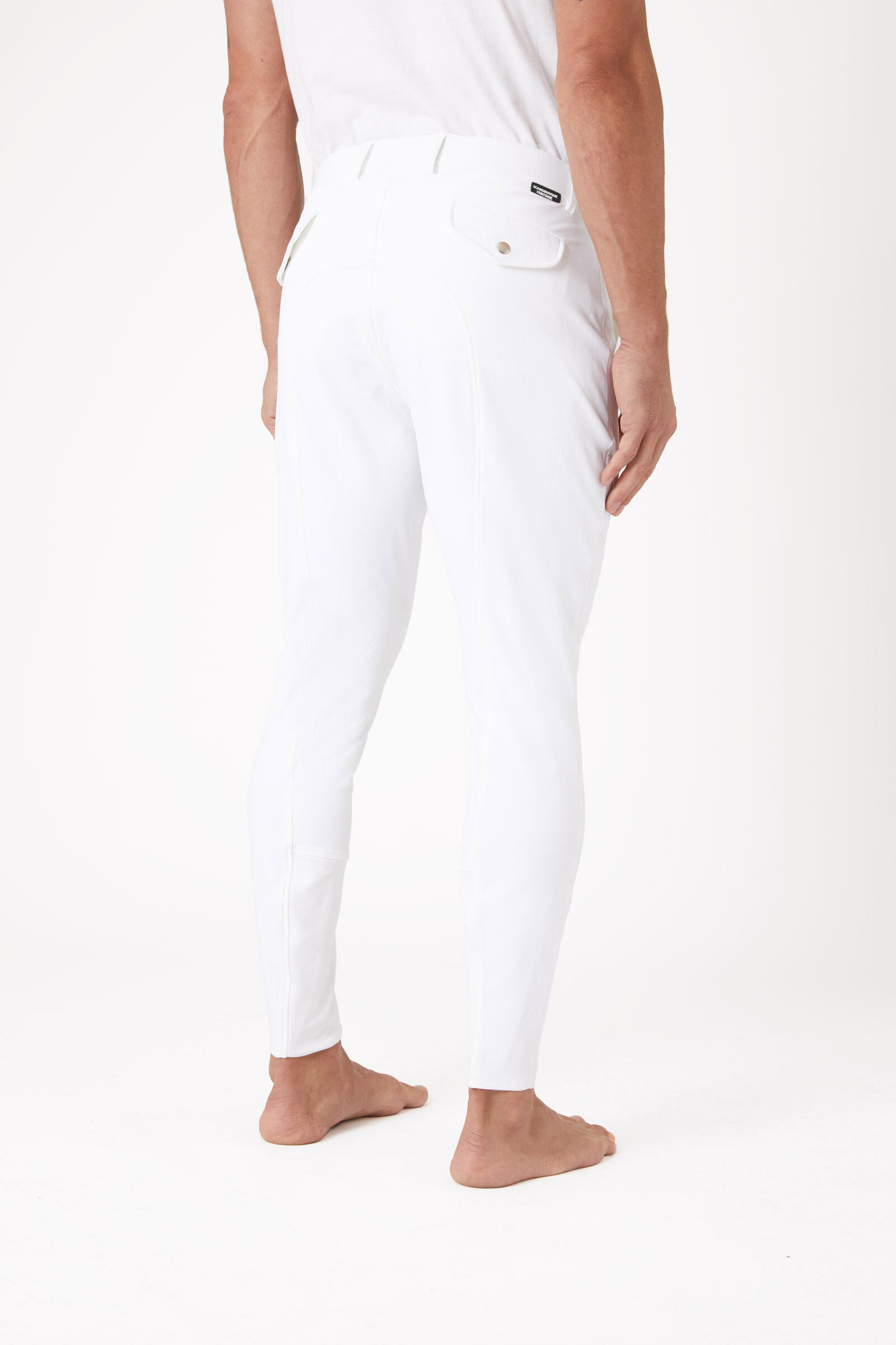 Horze Grand Prix Men's Silicone Knee Patch Breeches, WH/AB, 56