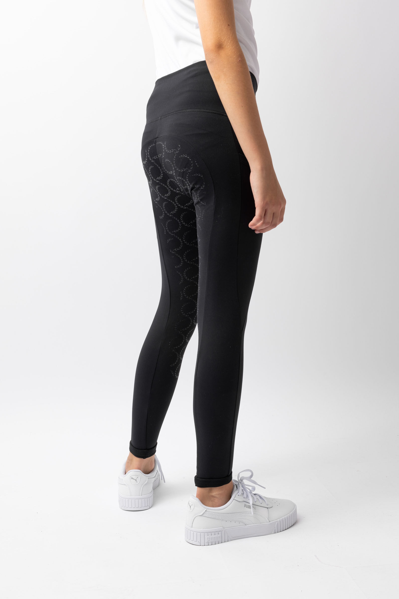 Horze Gillian Kids´ Full Seat Compression Tights, Black, 146/152