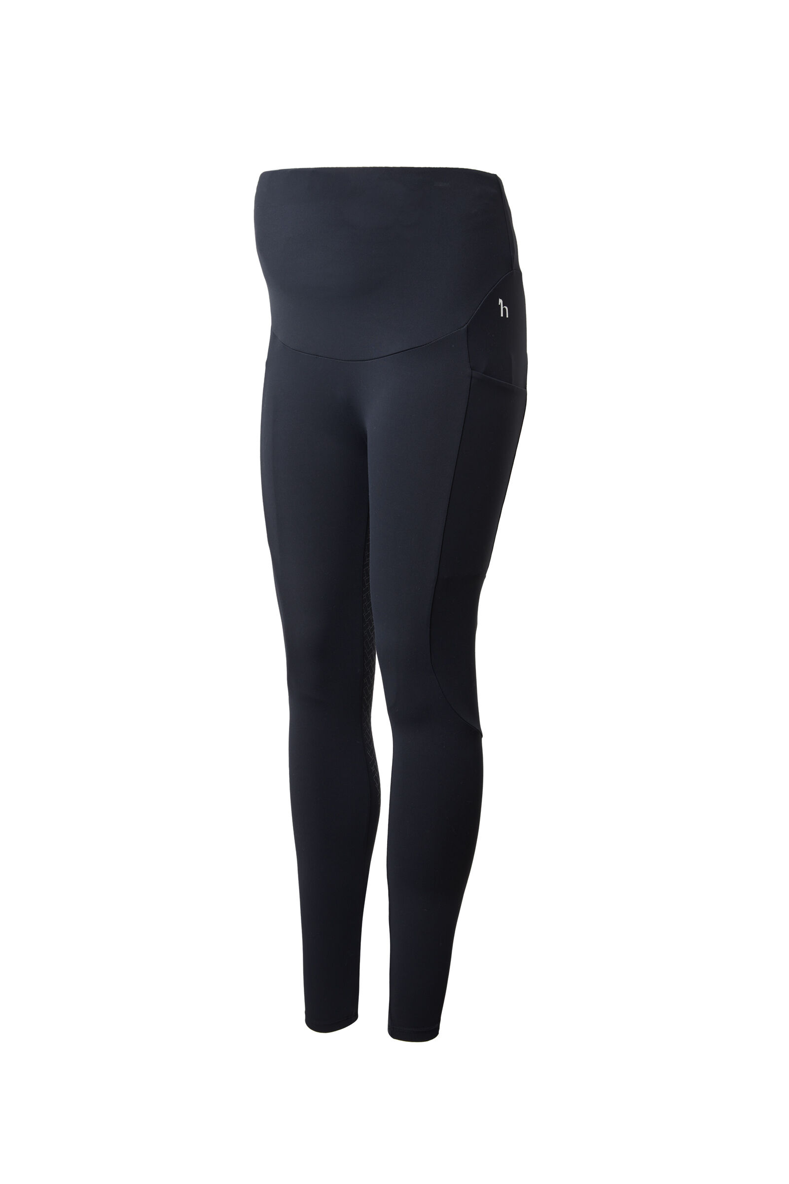Horze Ginny Maternity Silicone Full Seat Riding Tights with Phone Pockets, Dark Navy, 40