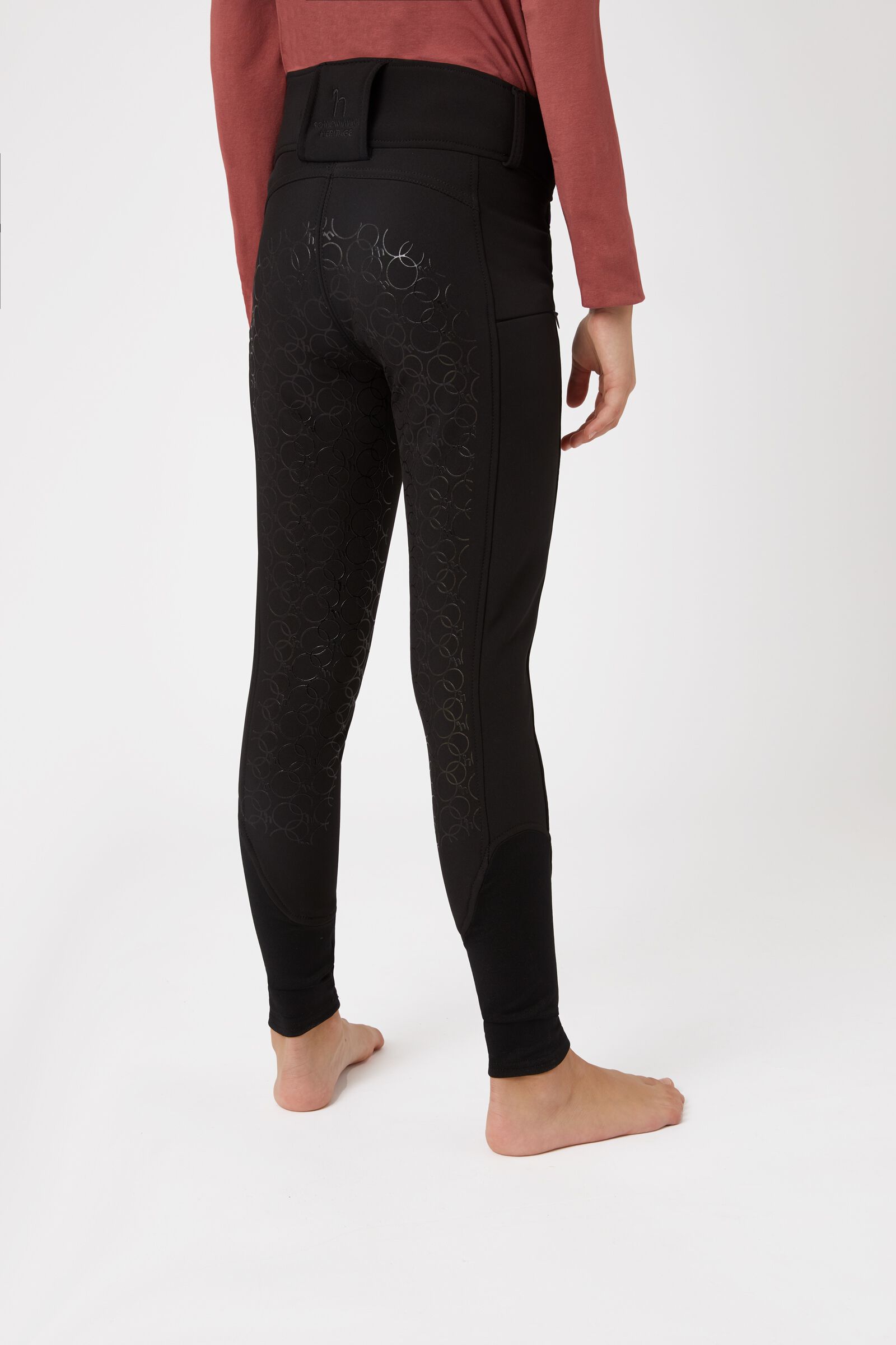Horze Leighton Teens Full Seat Thermo Breeches, Black, 160