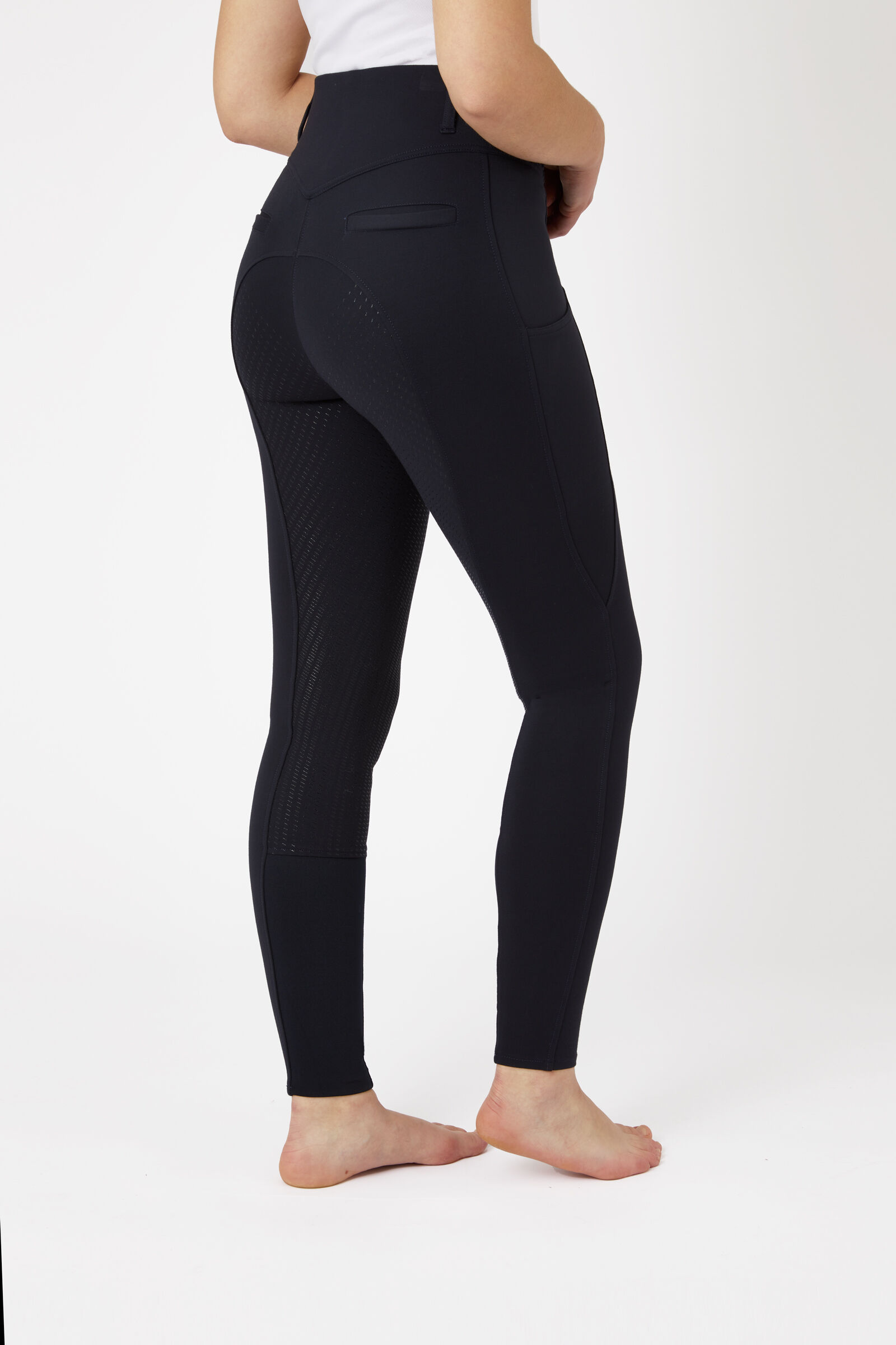 Horze Mira Pantalon d'équitation taille haute, silicone, fond intégral, femme, Dark Navy, 34