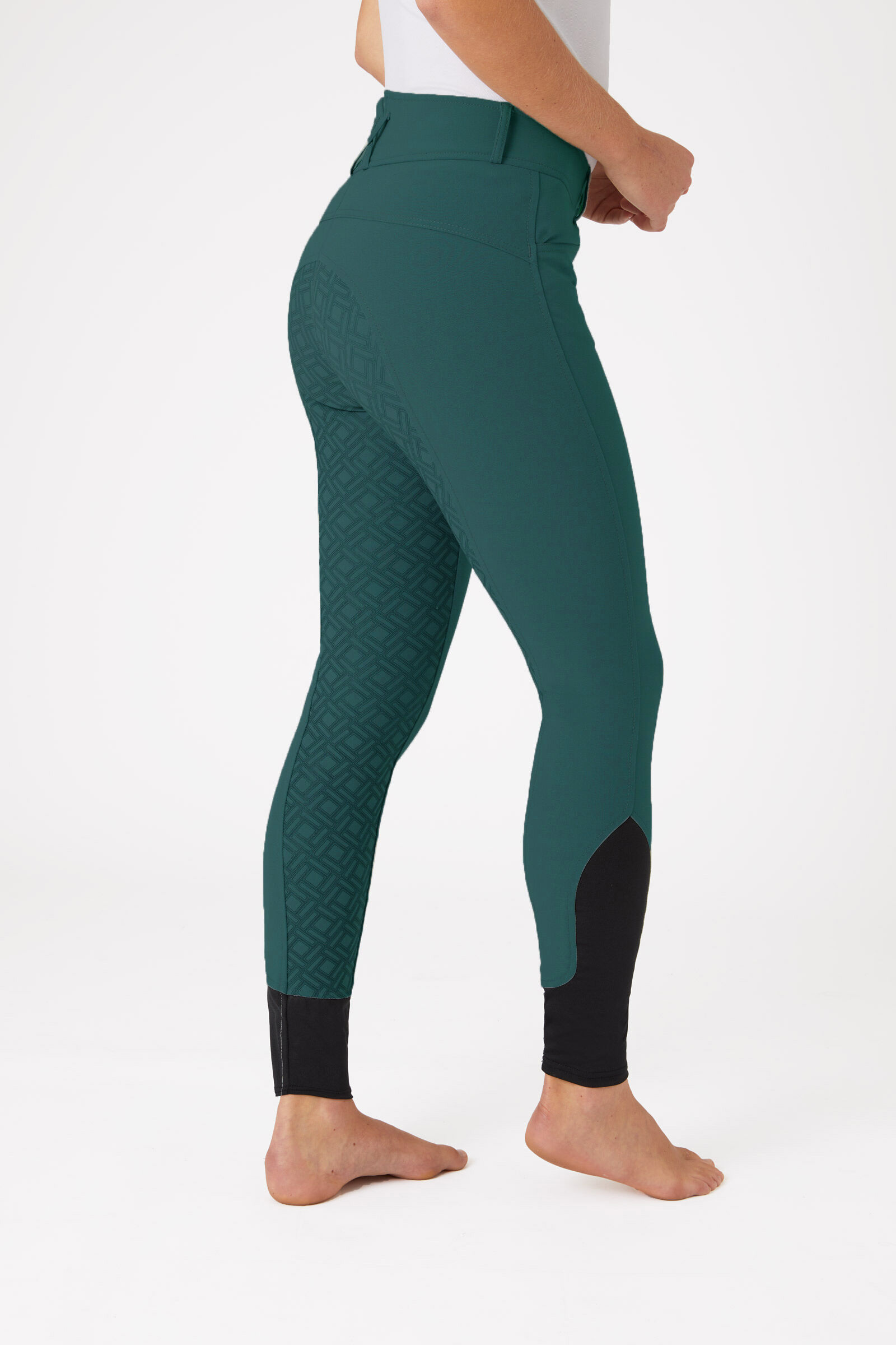 Horze Pantaloni da equitazione a vita alta con full grip in silicone, da donna