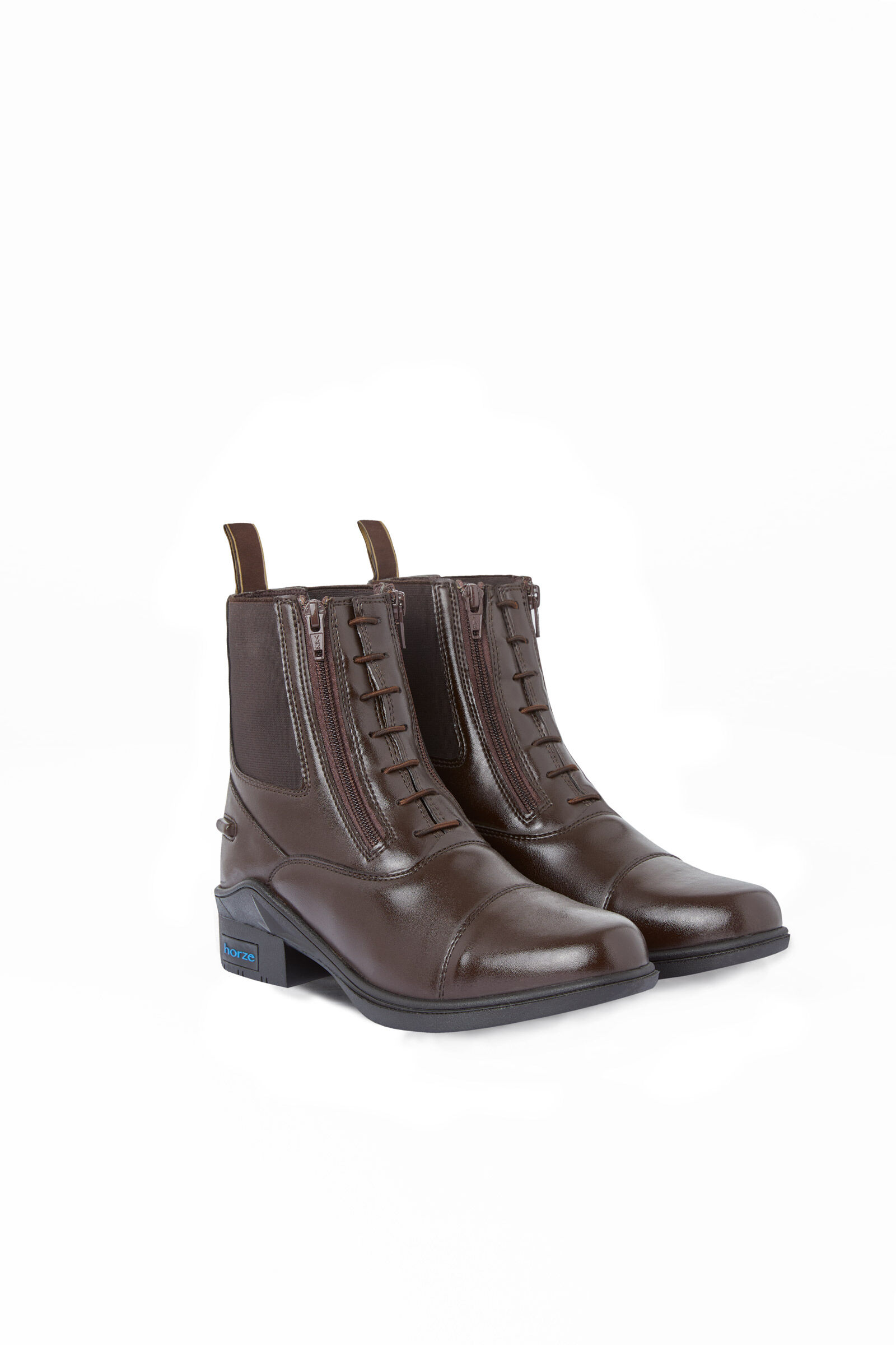 Horze Kingston Women's Jodhpur Boots with Double Zipper, Demitasse Brown, 38
