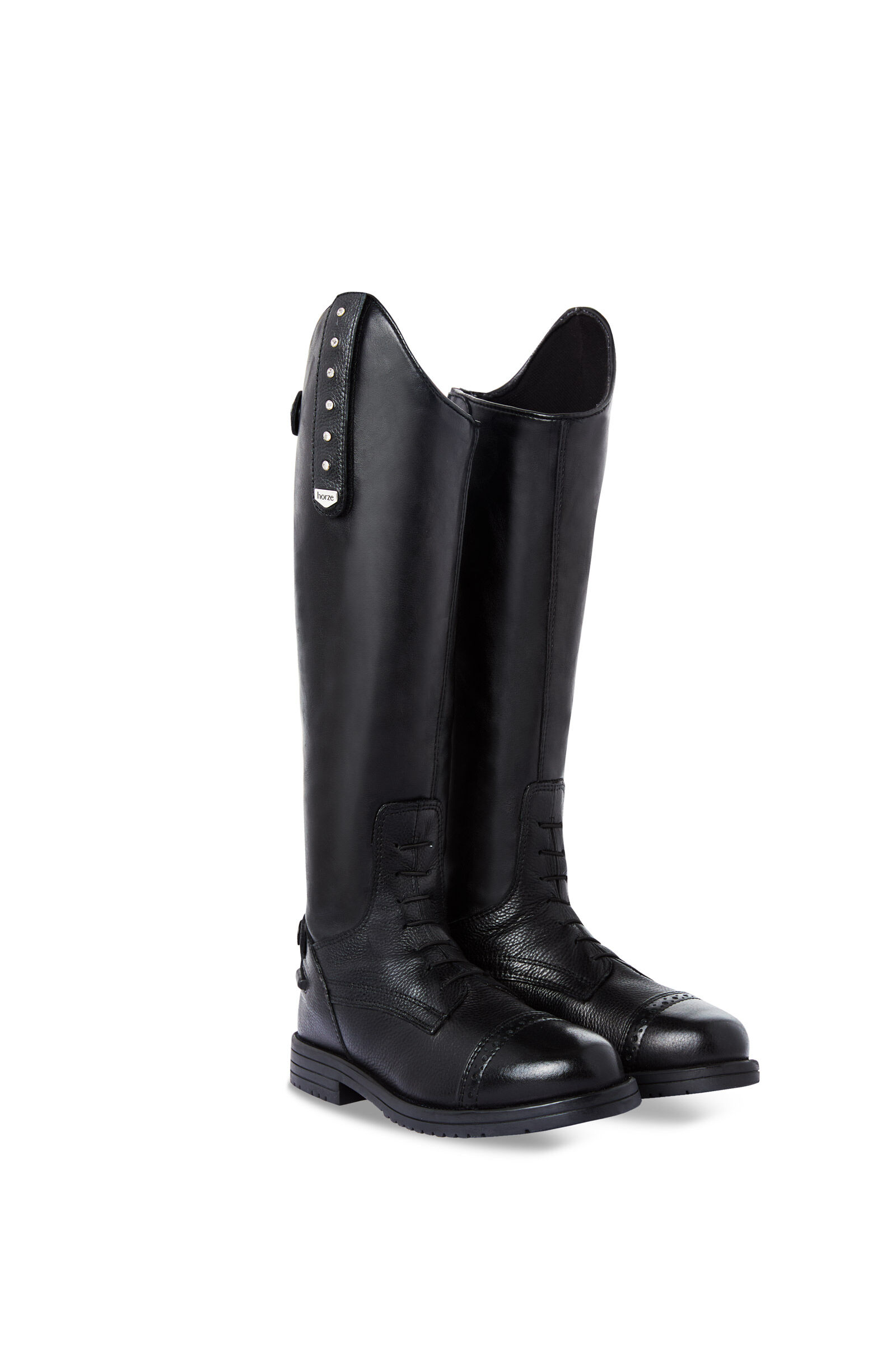 Horze Portland Kids' Tall Boots with Crystals, Black, 33