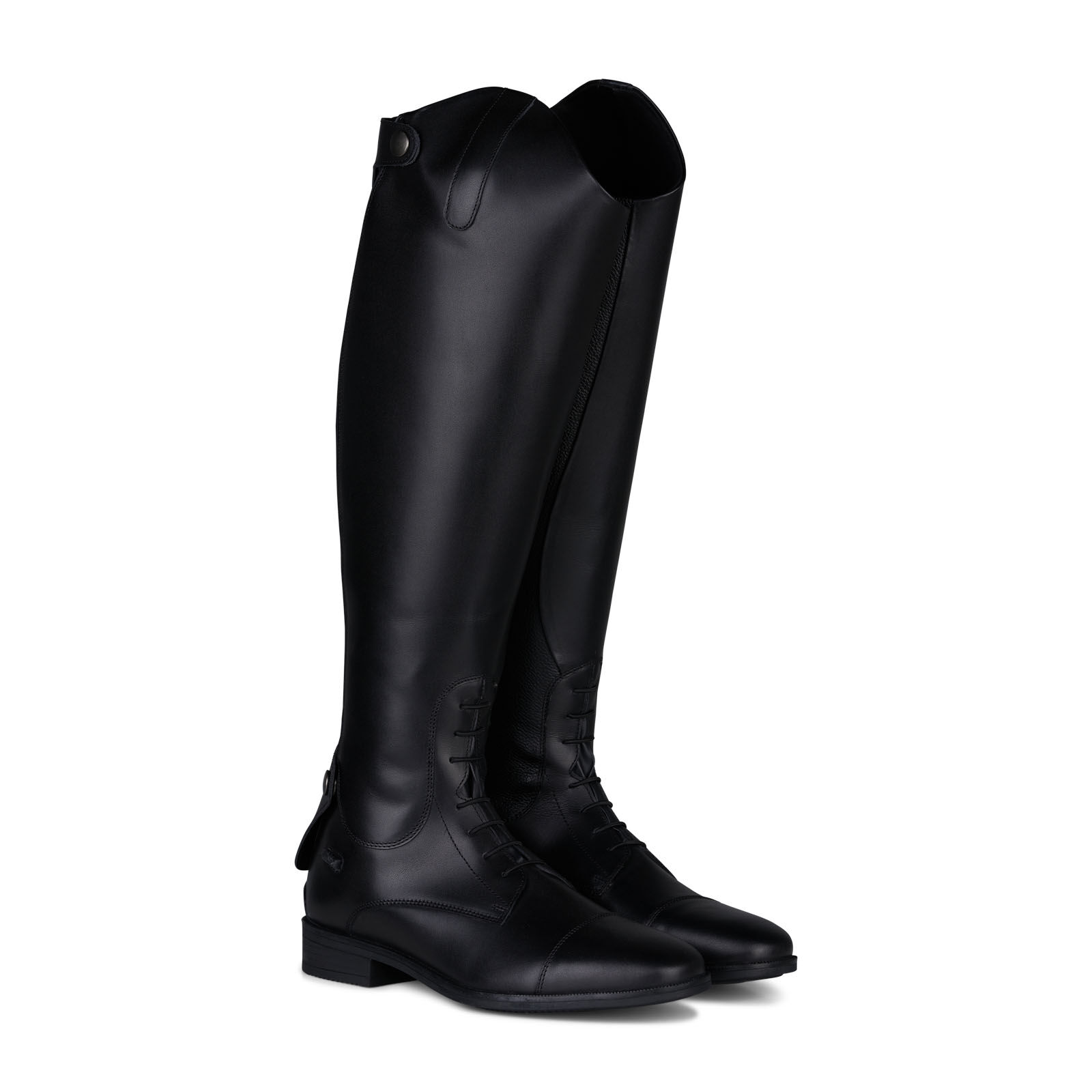 Damen Leder Reitstiefel Black 38 Frauen