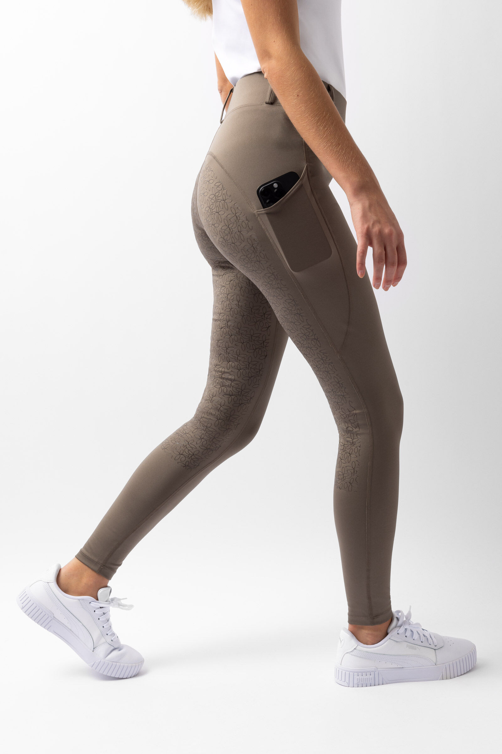 Damskie legginsy jeździeckie z pełnym lejem Horze Dea