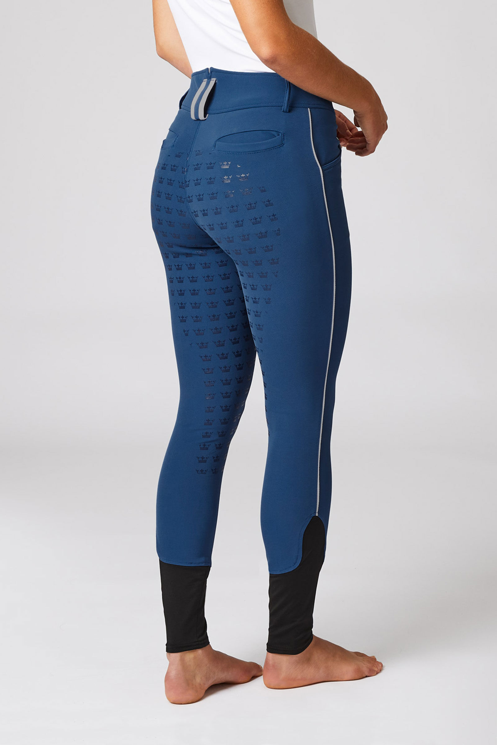 Horze Women's High Waist Full Seat Breeches with Contrasting Piping