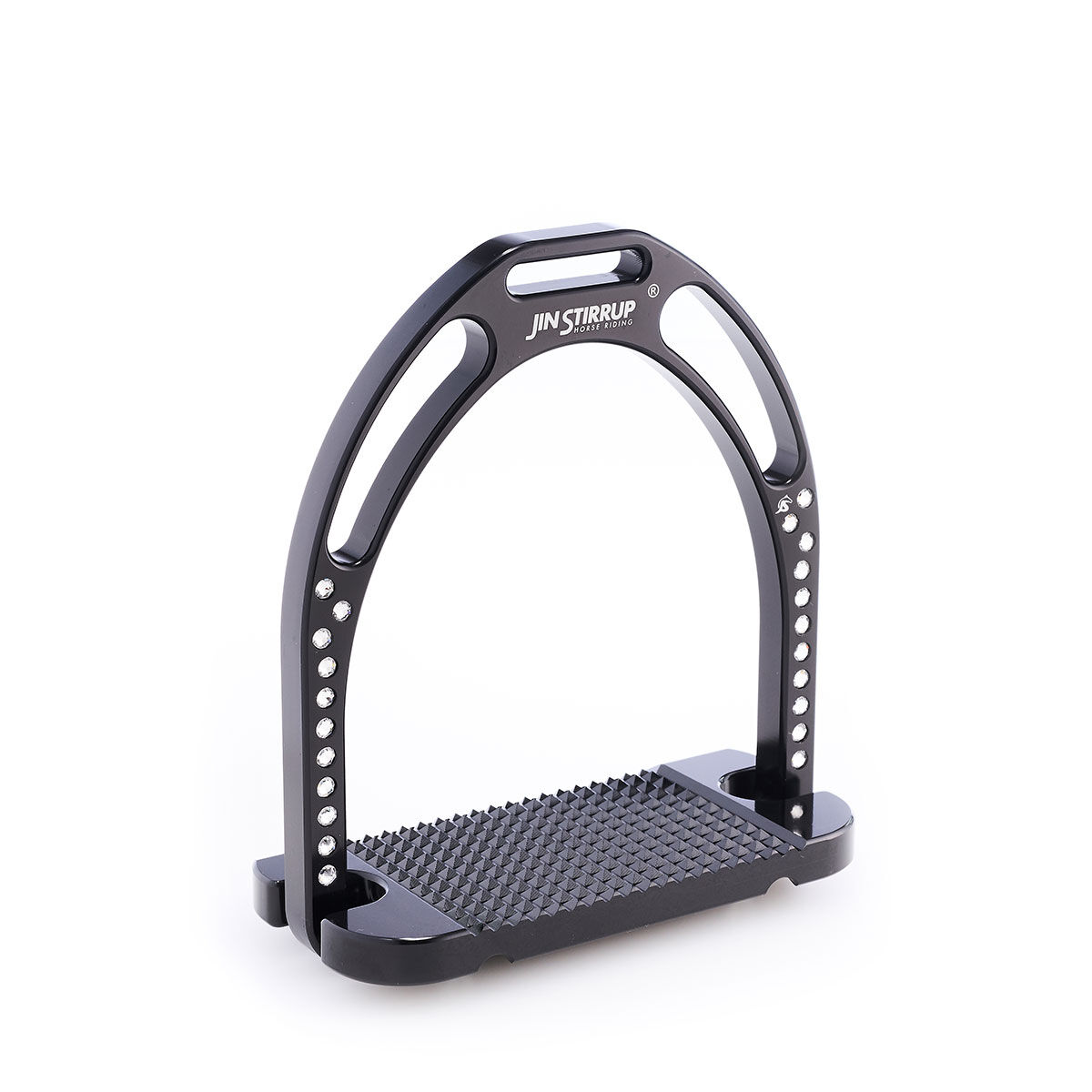 Jin Stirrup Precious stirrups with Swarowsky crystals, Black, ONE SIZE