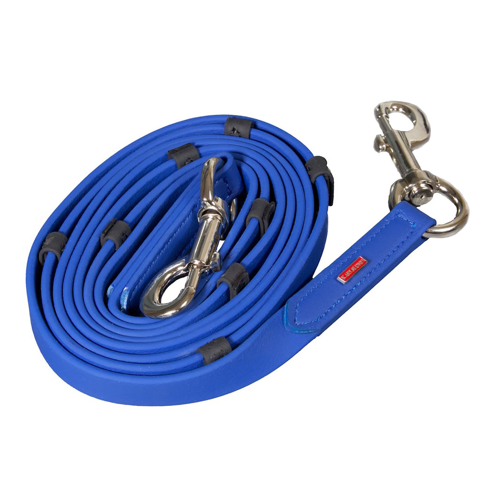 Rênes SuperStrap adhérentes Karlslund avec stops, Blue/Chrome, 250