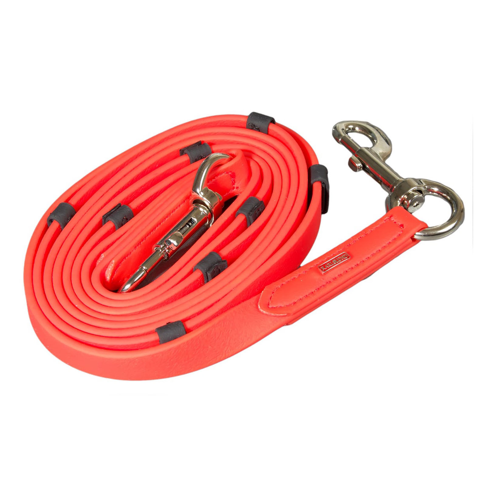Rênes SuperStrap adhérentes Karlslund avec stops, Red/Chrome, 250