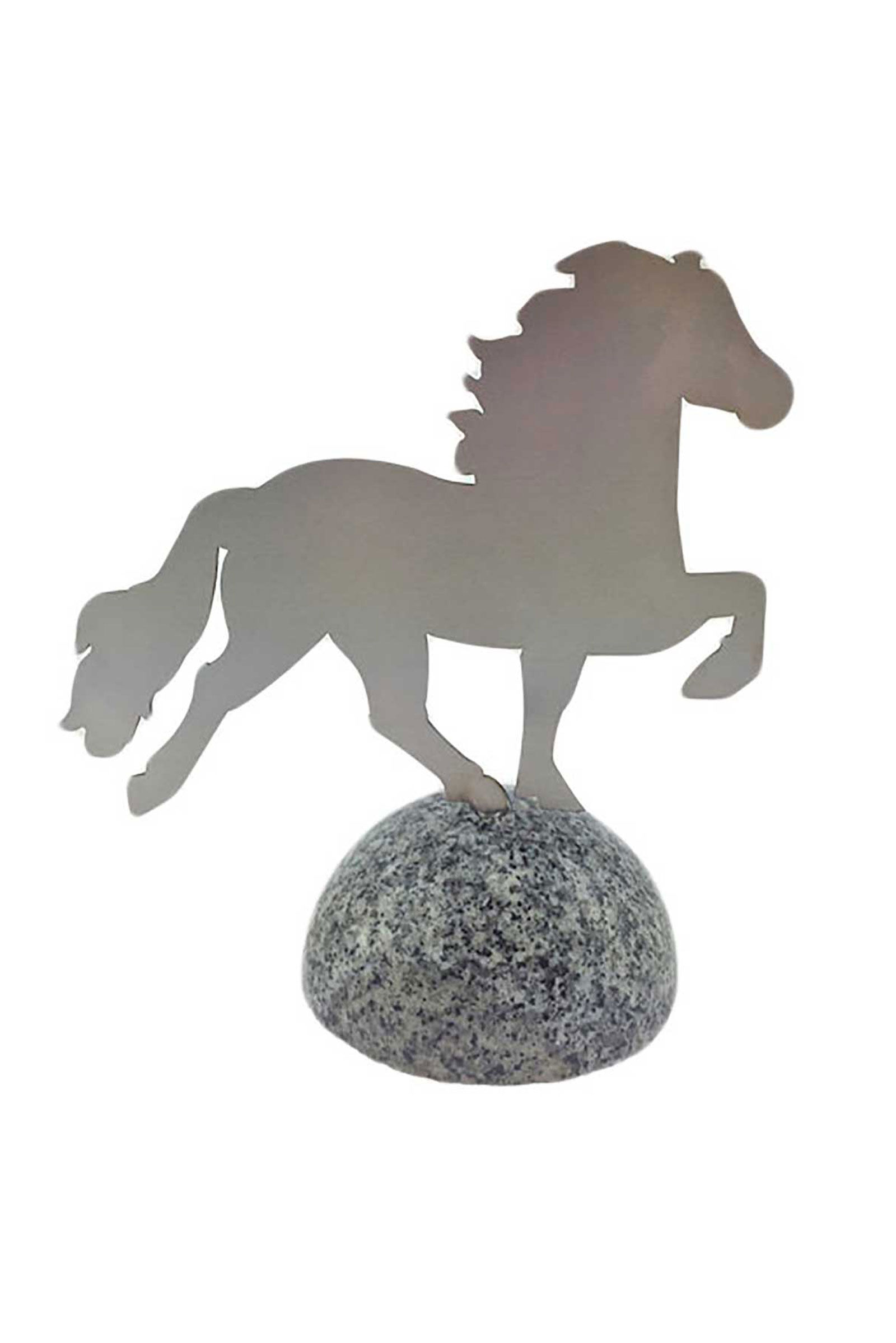 Karlslund Decoratief paard, RVS op gepolijst graniet