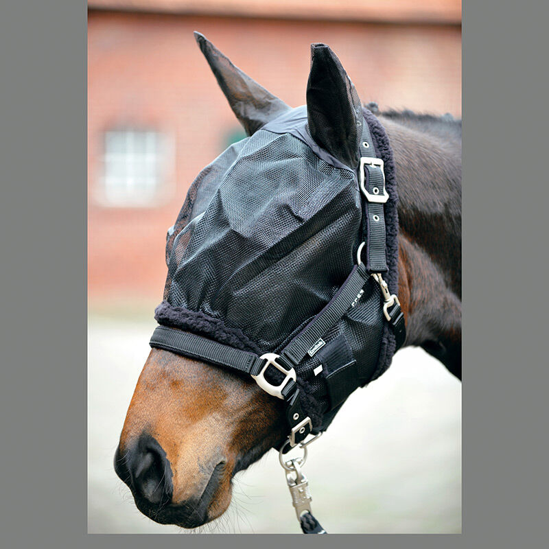 Kavalkade Fly mask with ears, Black, L