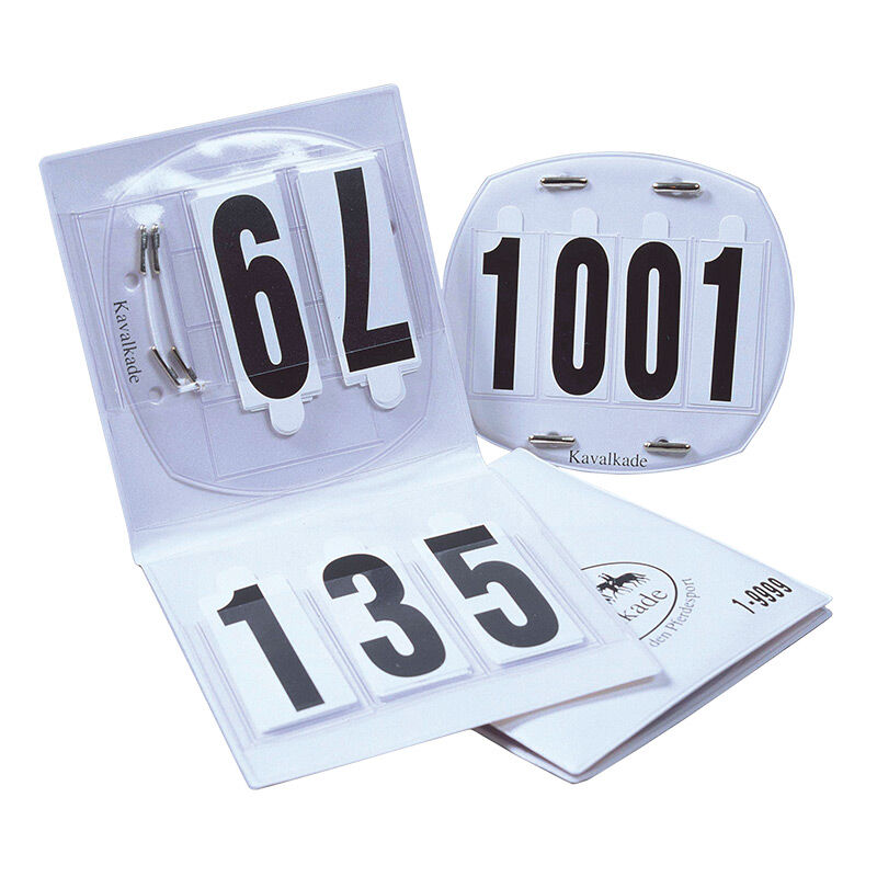 Kavalkade Starting numbers, 4-digits, White/Black, ONE SIZE