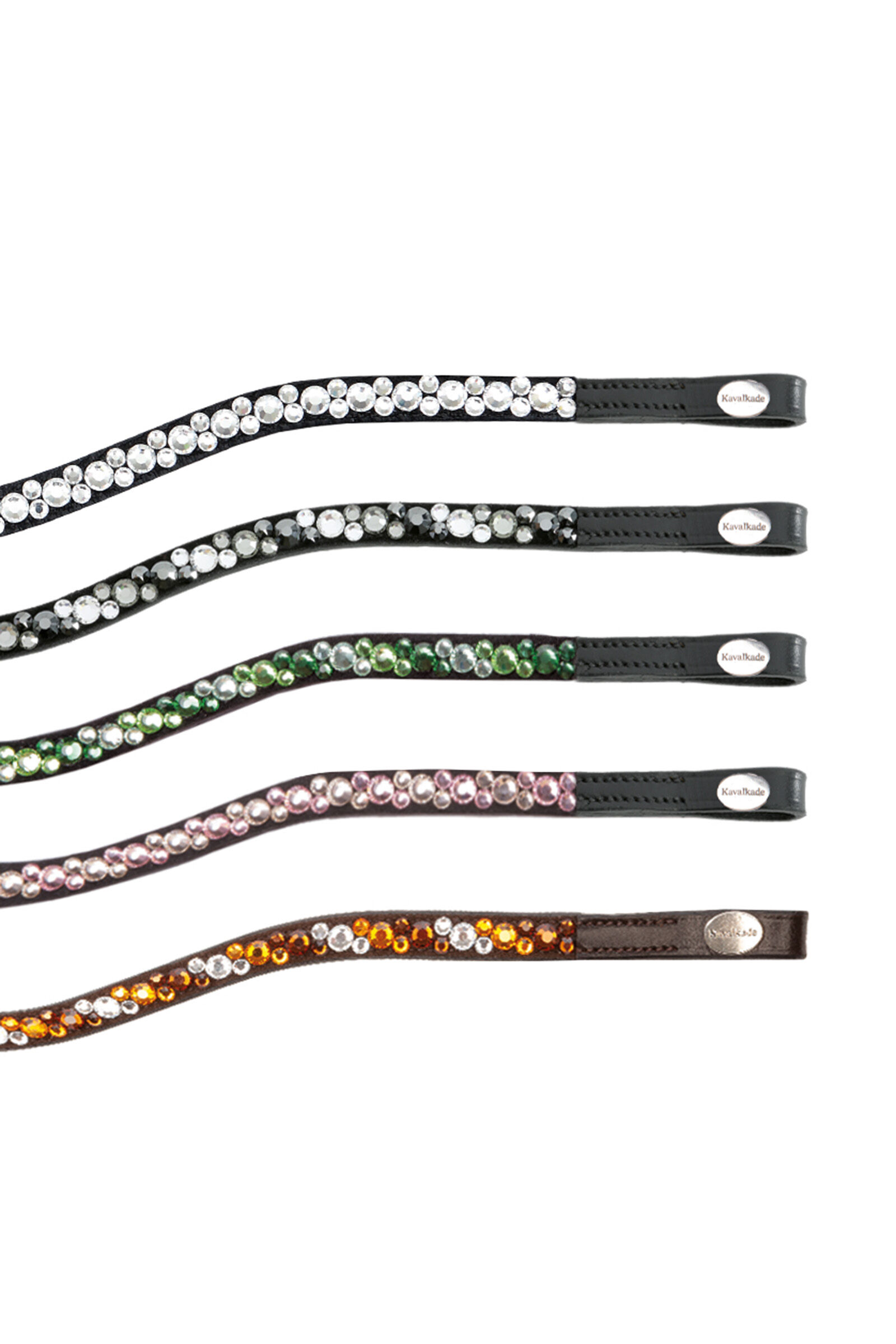 Frontal courbe Kavalkade, avec pierres, Black/Green, F