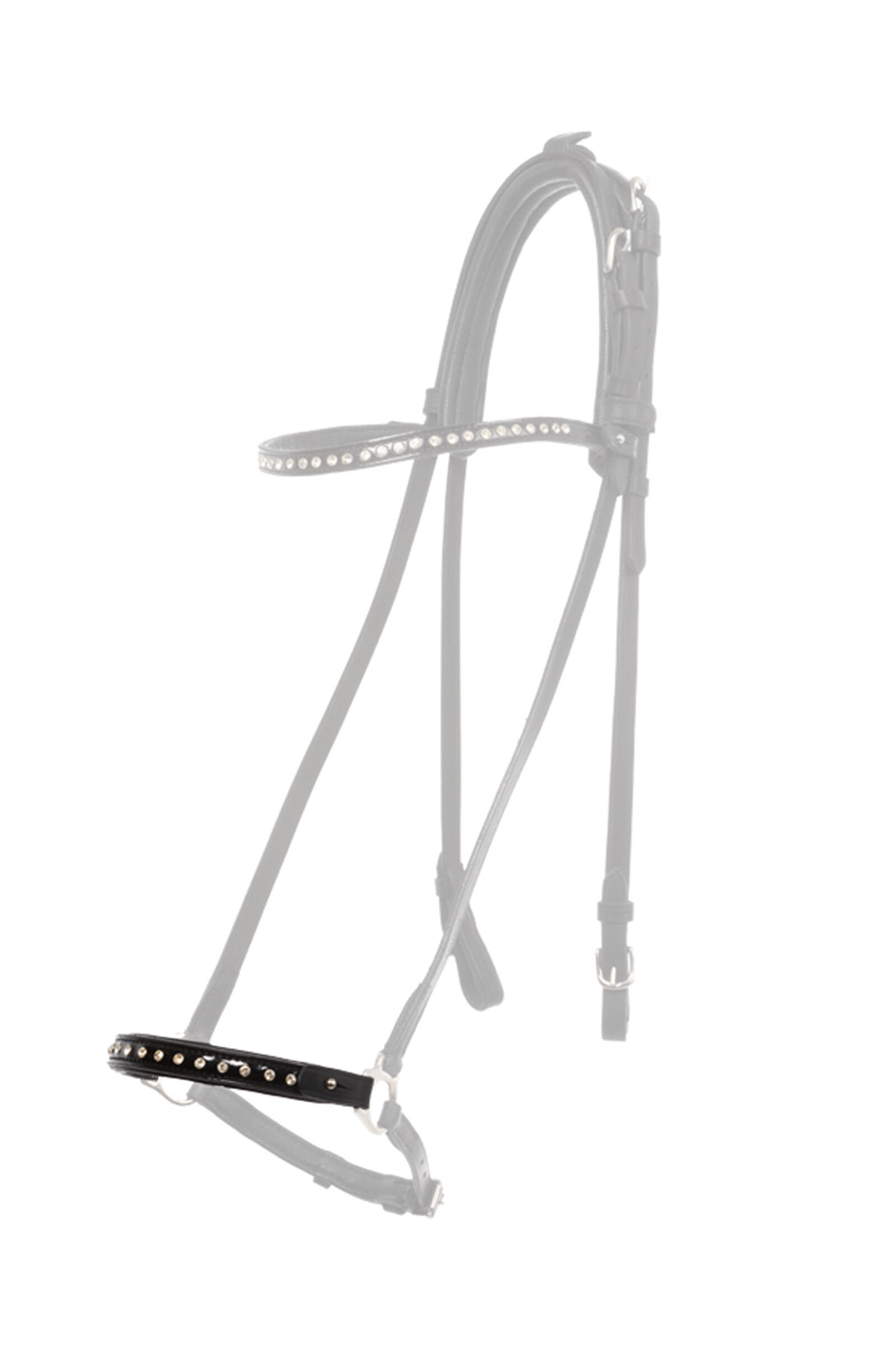 Kavalkade Glansandi Dropped Noseband Piece for Kjartan Icelandic Bridle, Black/White, L