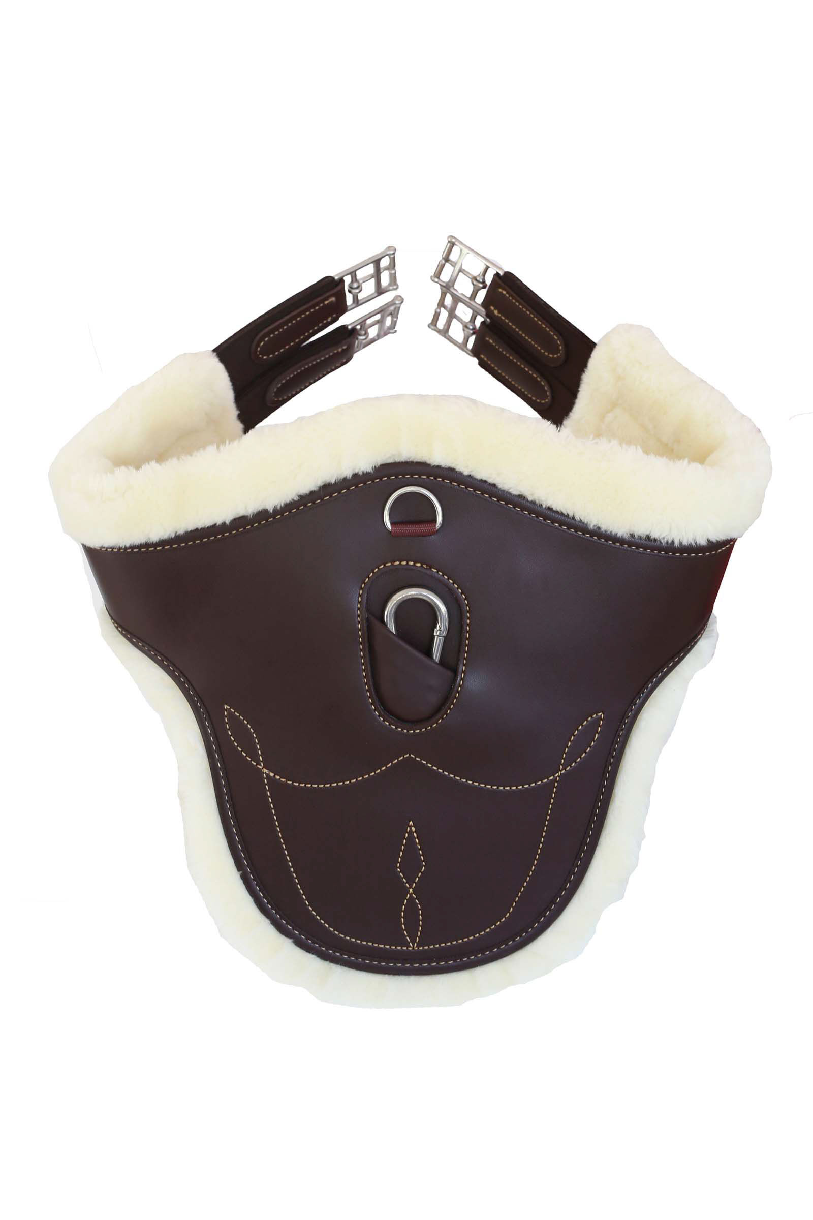 Kentucky Horsewear bárányszőrmés hasvédős heveder, Brown, 130