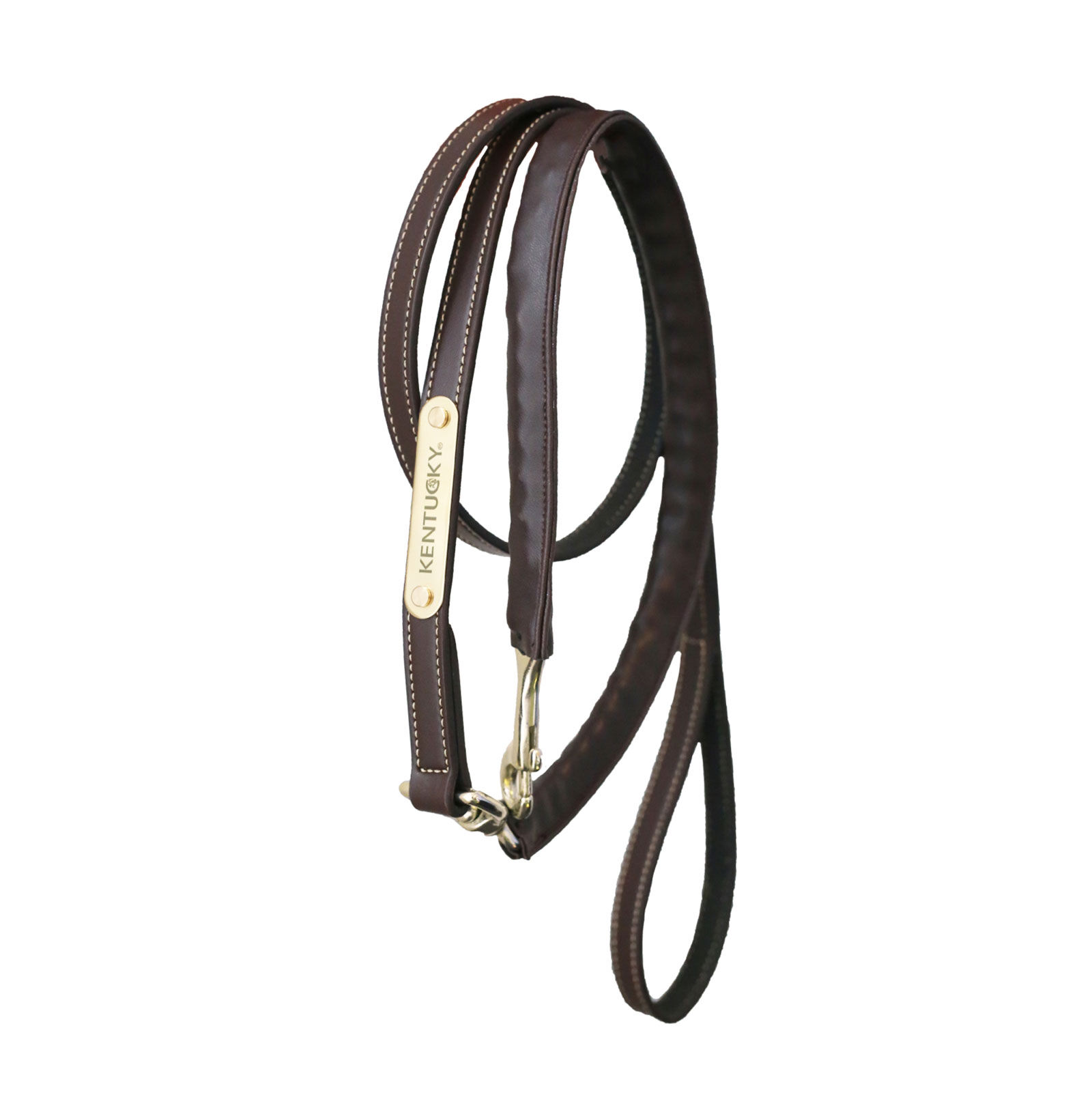Kentucky Horsewear lädergrimskaft med täckt kedja