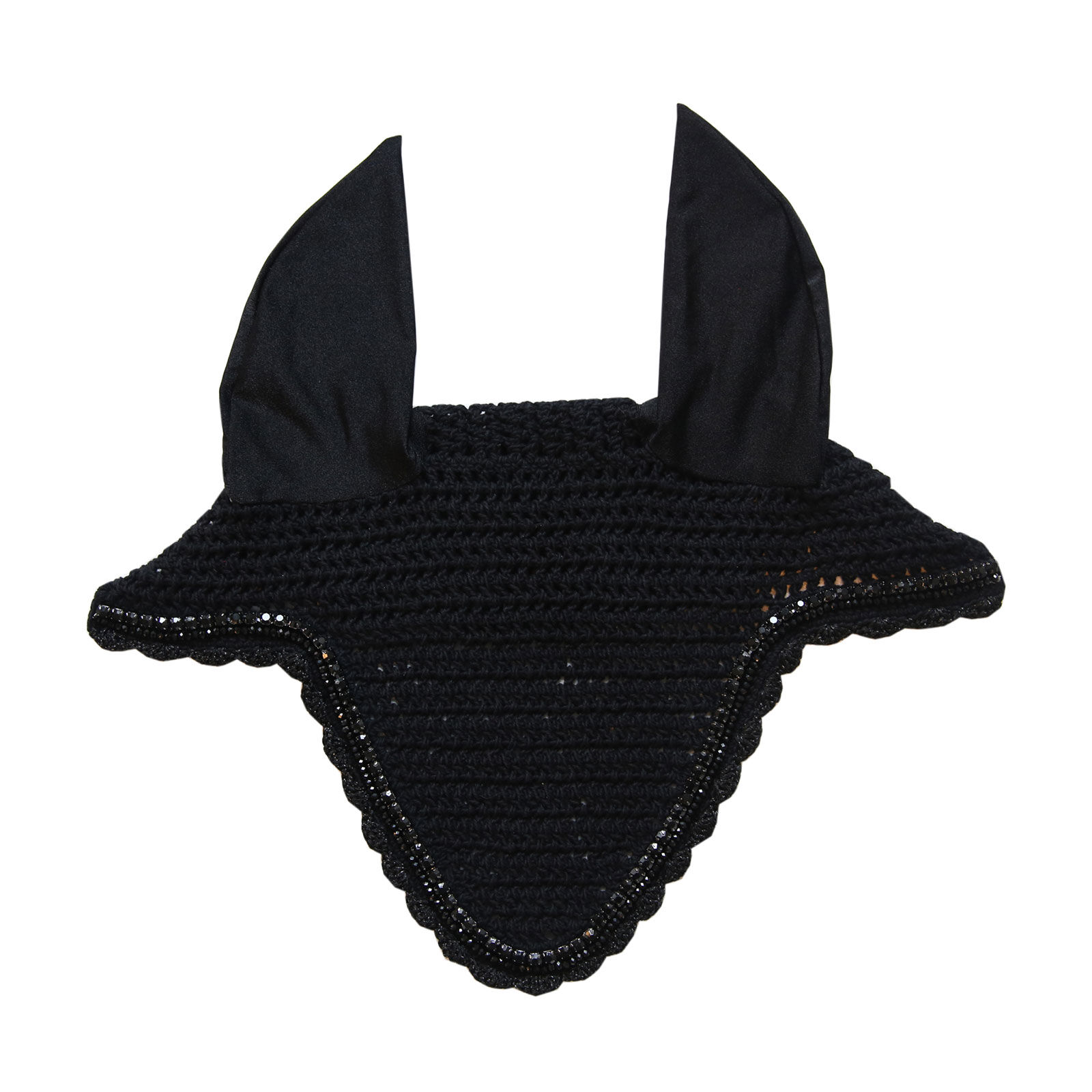 Kentucky Horsewear Fly Veil Long Stone & Pearl, Black, F