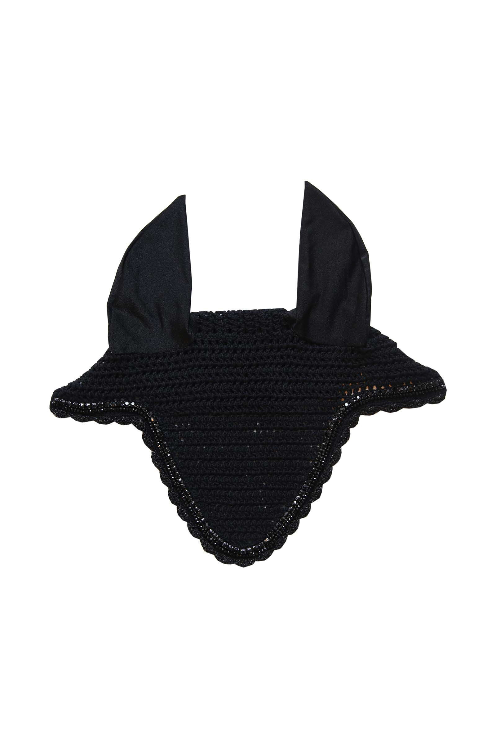Kentucky Horsewear Fly Veil Long Stone & Pearl Soundless, Black, F