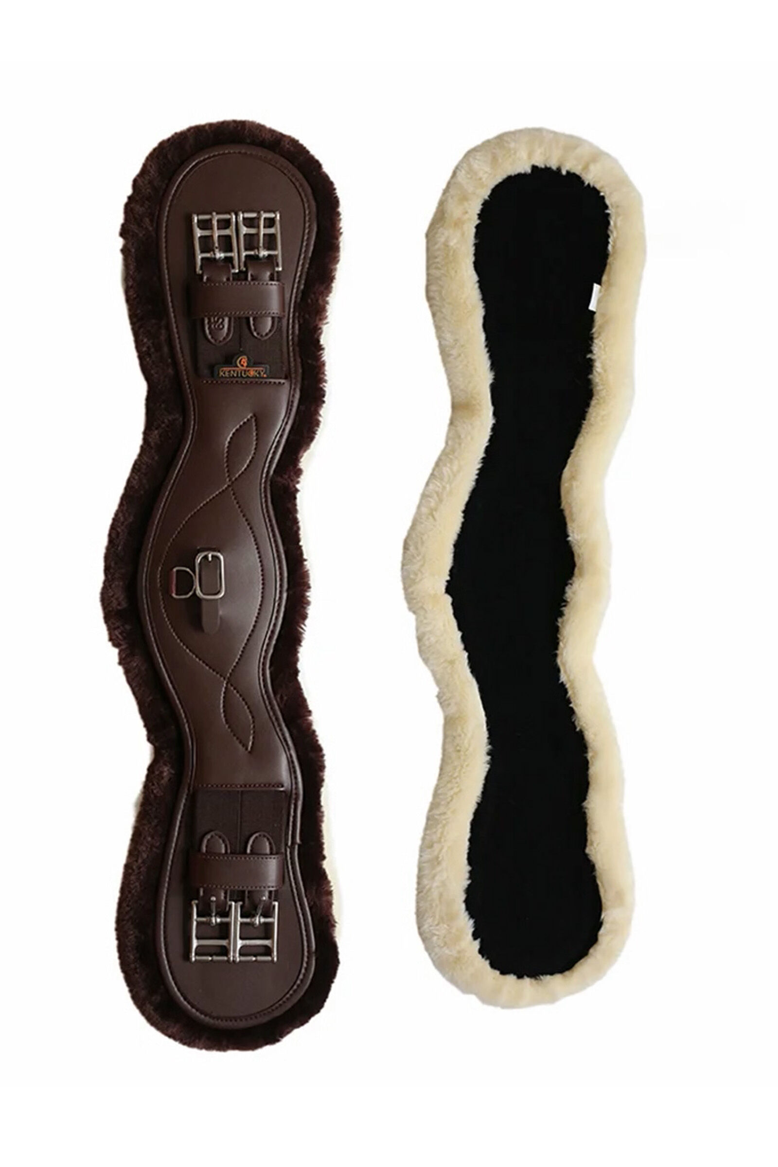 Kentucky Horsewear anatominen satulavyö lampaankarvalla, lyhyt