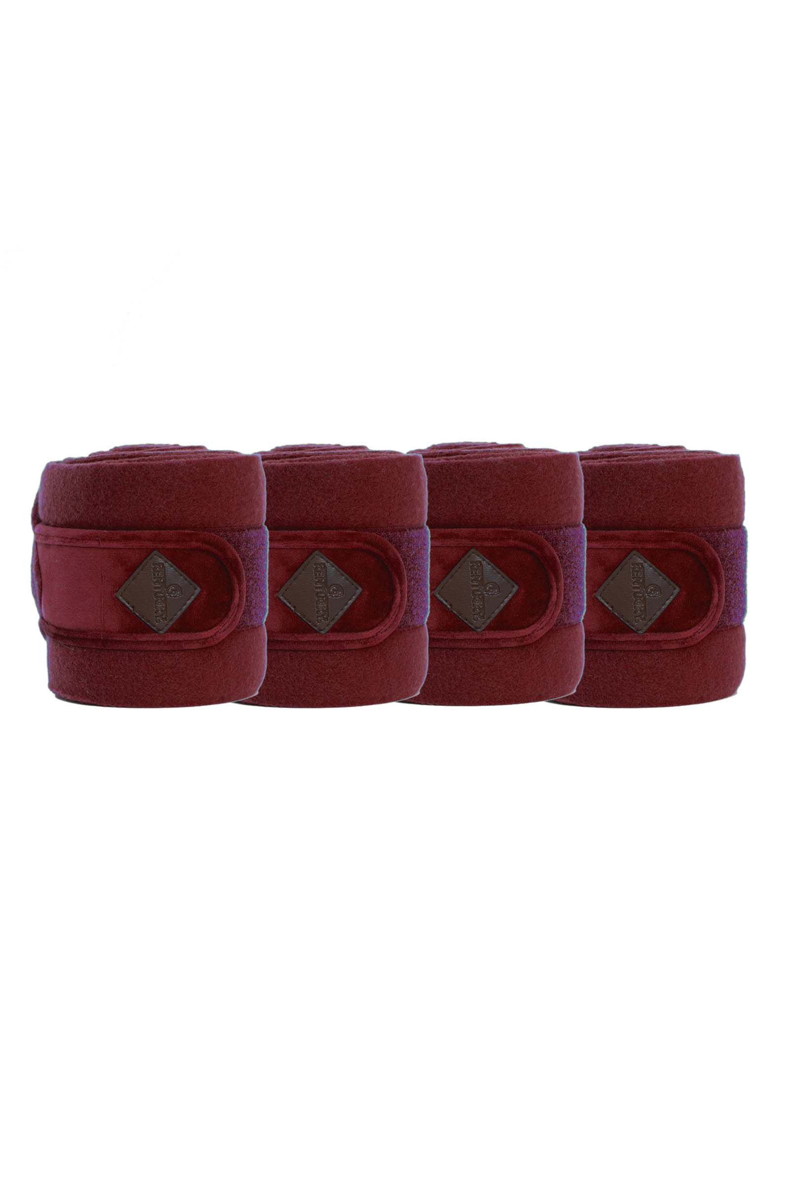 Kentucky Horsewear Velvet Polar Fleece Bandages, Burgundy Dark Red, F