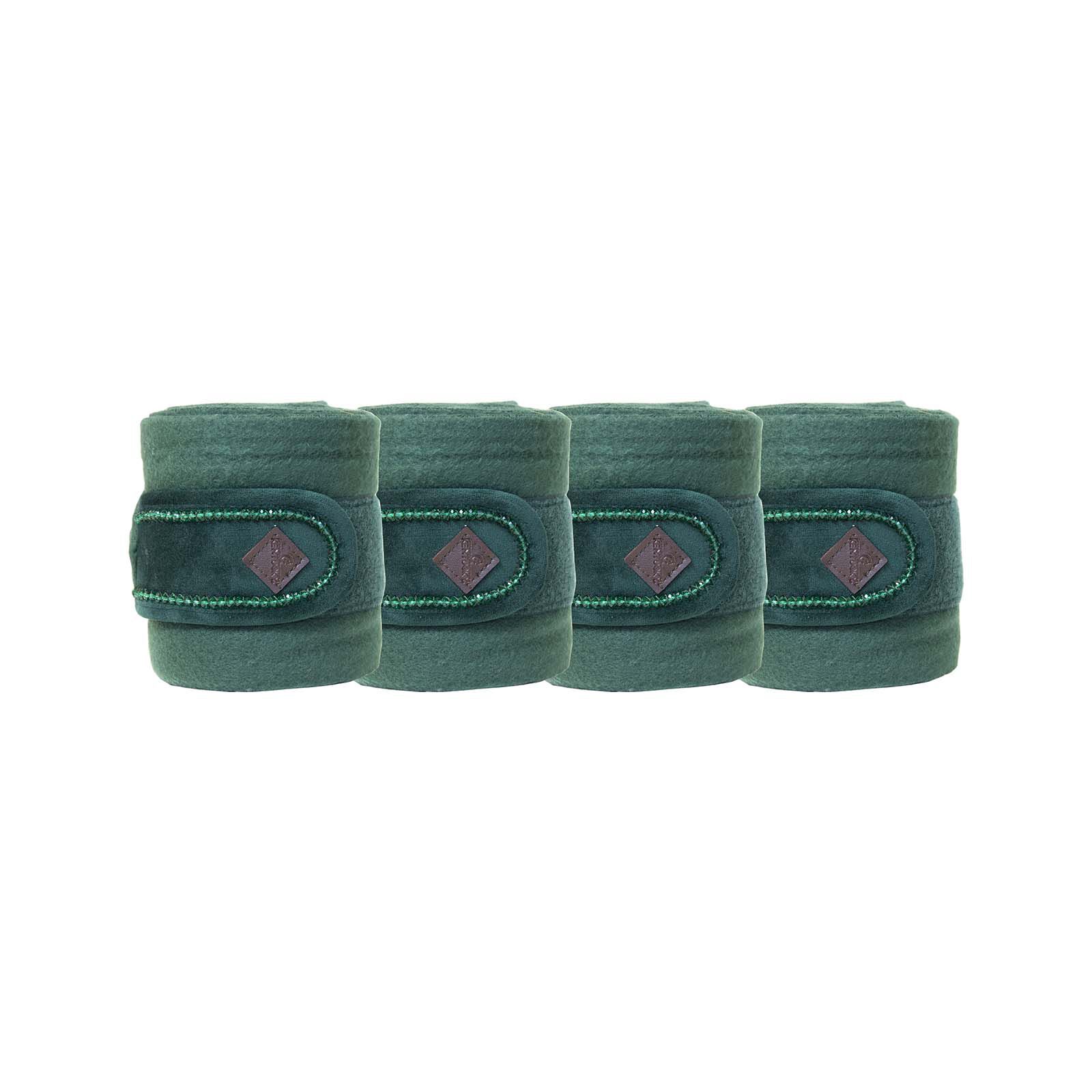 Kentucky Horsewear Pearls Polar Fleece Bandages, Ponderosa Pine Dark green, ONE SIZE