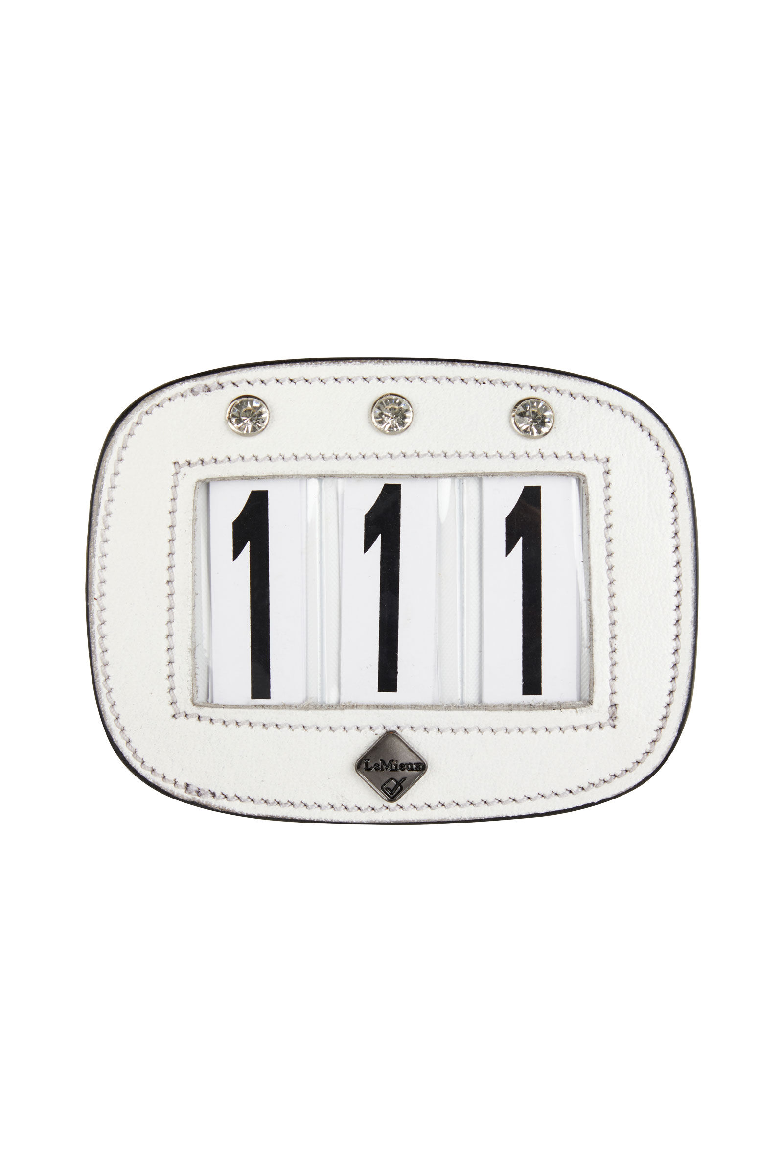 LeMieux porte-numéro de selle avec strass, WH/AB, ONE SIZE