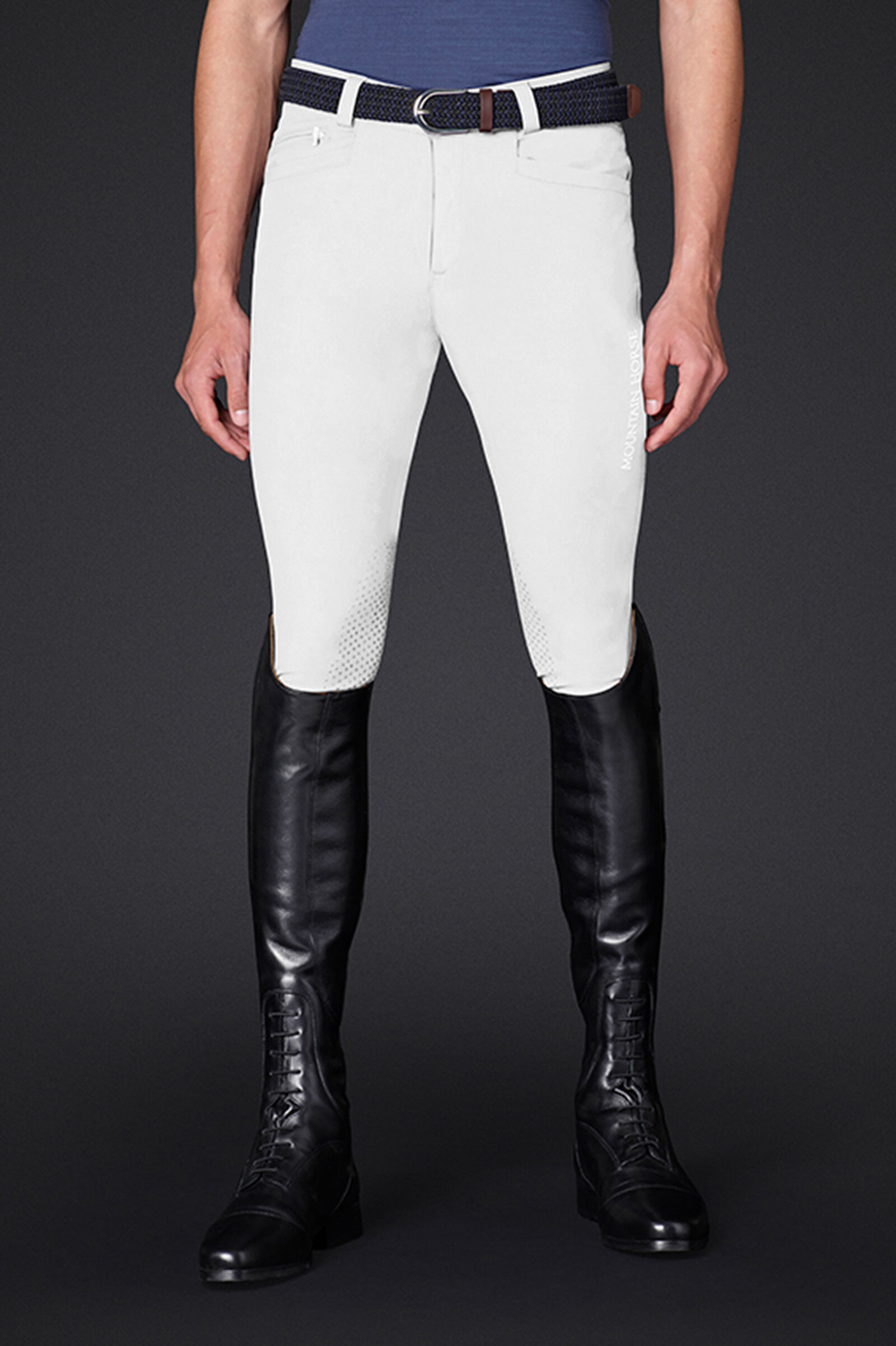 Mountain Horse Robin Men's Knee Grip Breeches, WH/AB, 54