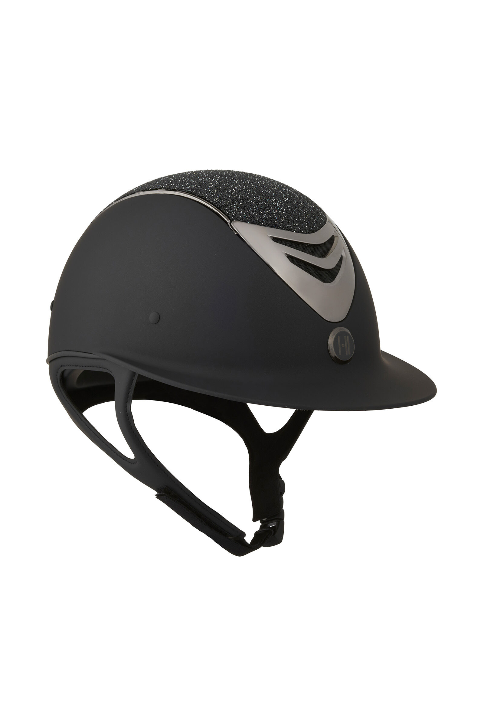 OneK Avance Matt Glitter Chrome Riding Helmet, Black, 2