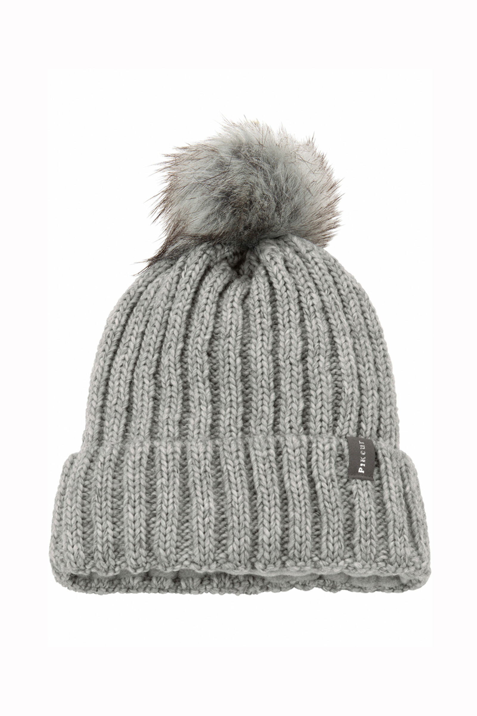 Pikeur Mütze mit Fellbommel Light Grey 55/57 unisex
