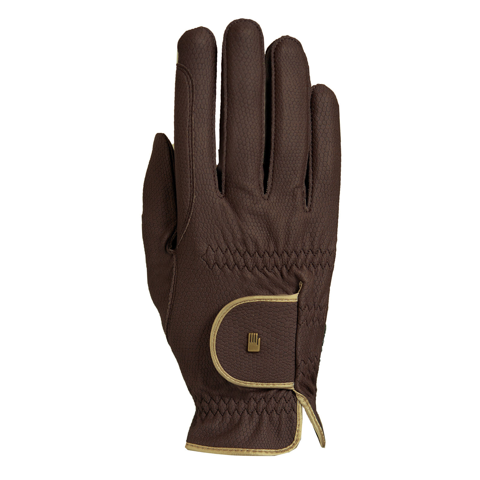 Roeckl Lona Riding Gloves, Brown/Gold, 6,5
