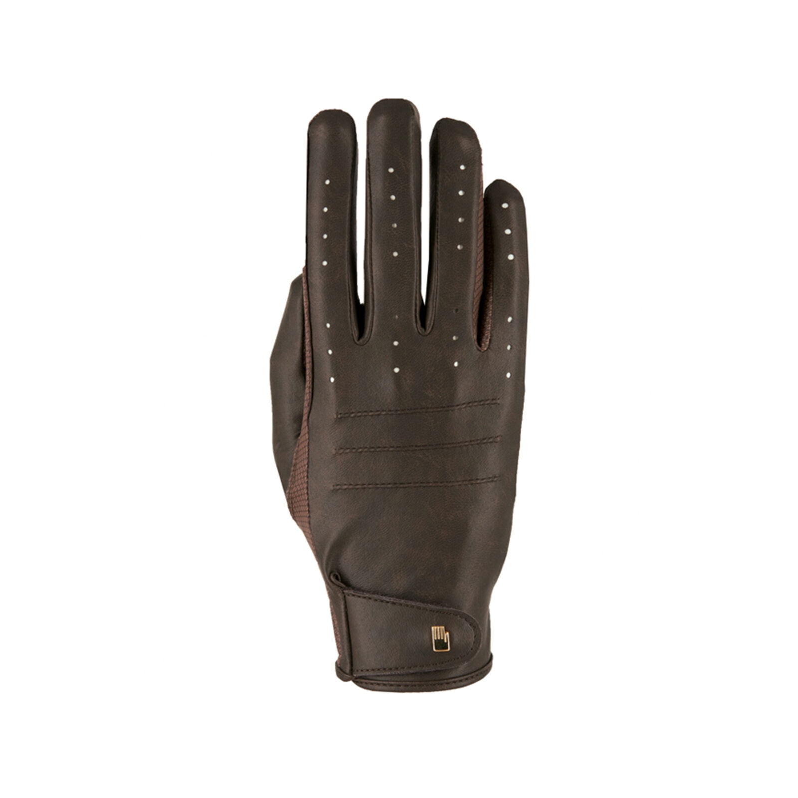 Roeckl Malaga Riding Gloves, Antique Mocha Dark Brown, 6,5