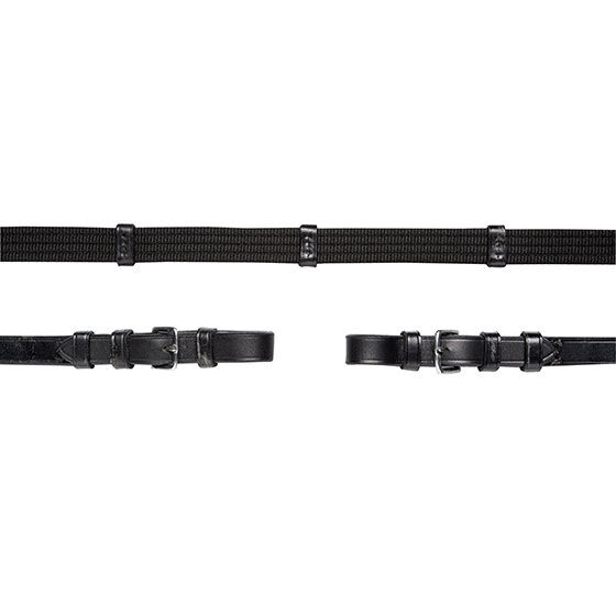 Wodze parciane Schockemöhle Sports ze sprzączkami, z 5 stoperami i stoperami do wytoku, Black/Silver, F