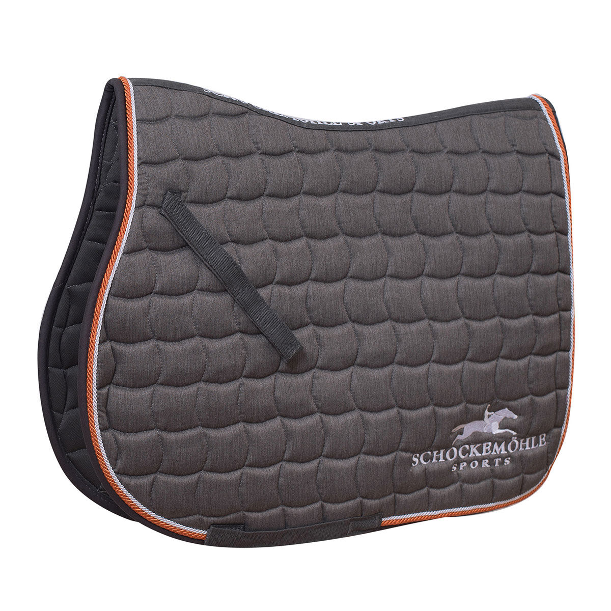 Schockemöhle Sports Dynamite SL, Saddle pad Jumping with logo, Grey Melange/Orange, F
