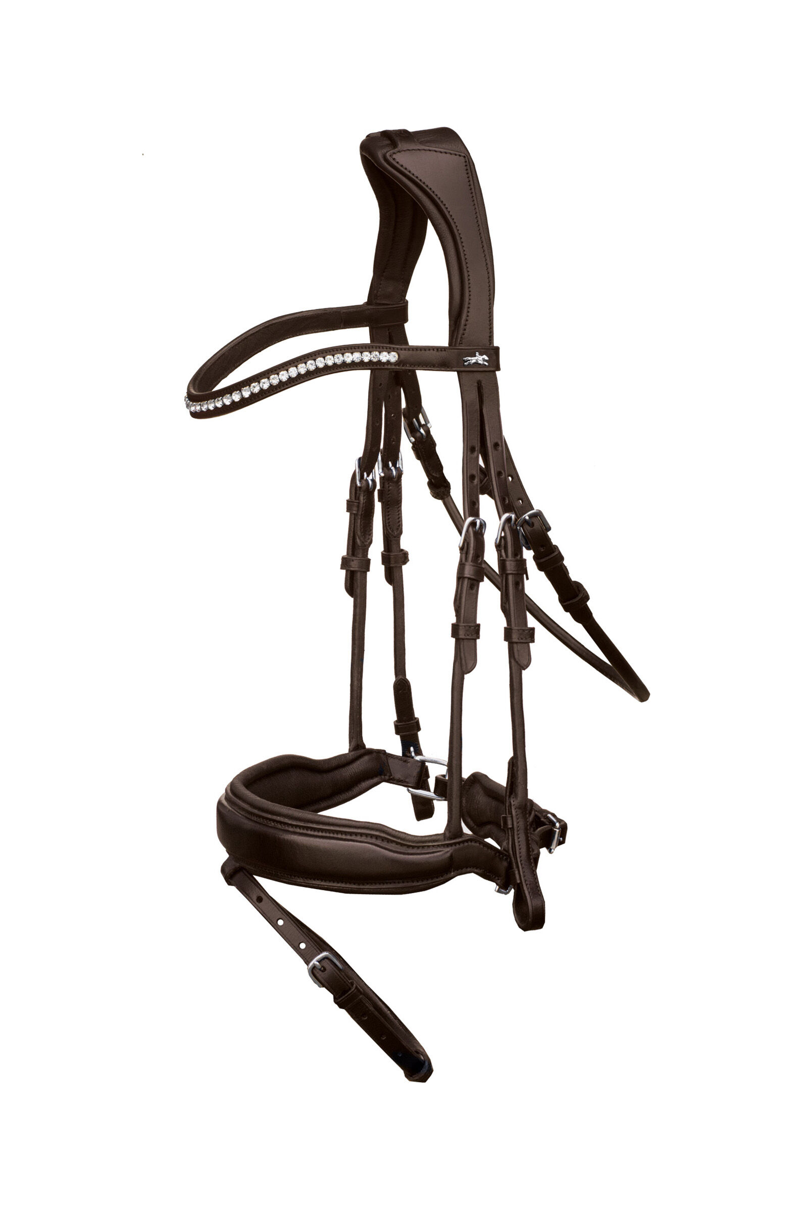 Schockemöhle Sports Malibu Anatomical Dressage Bridle, Dark Brown/Silver, C