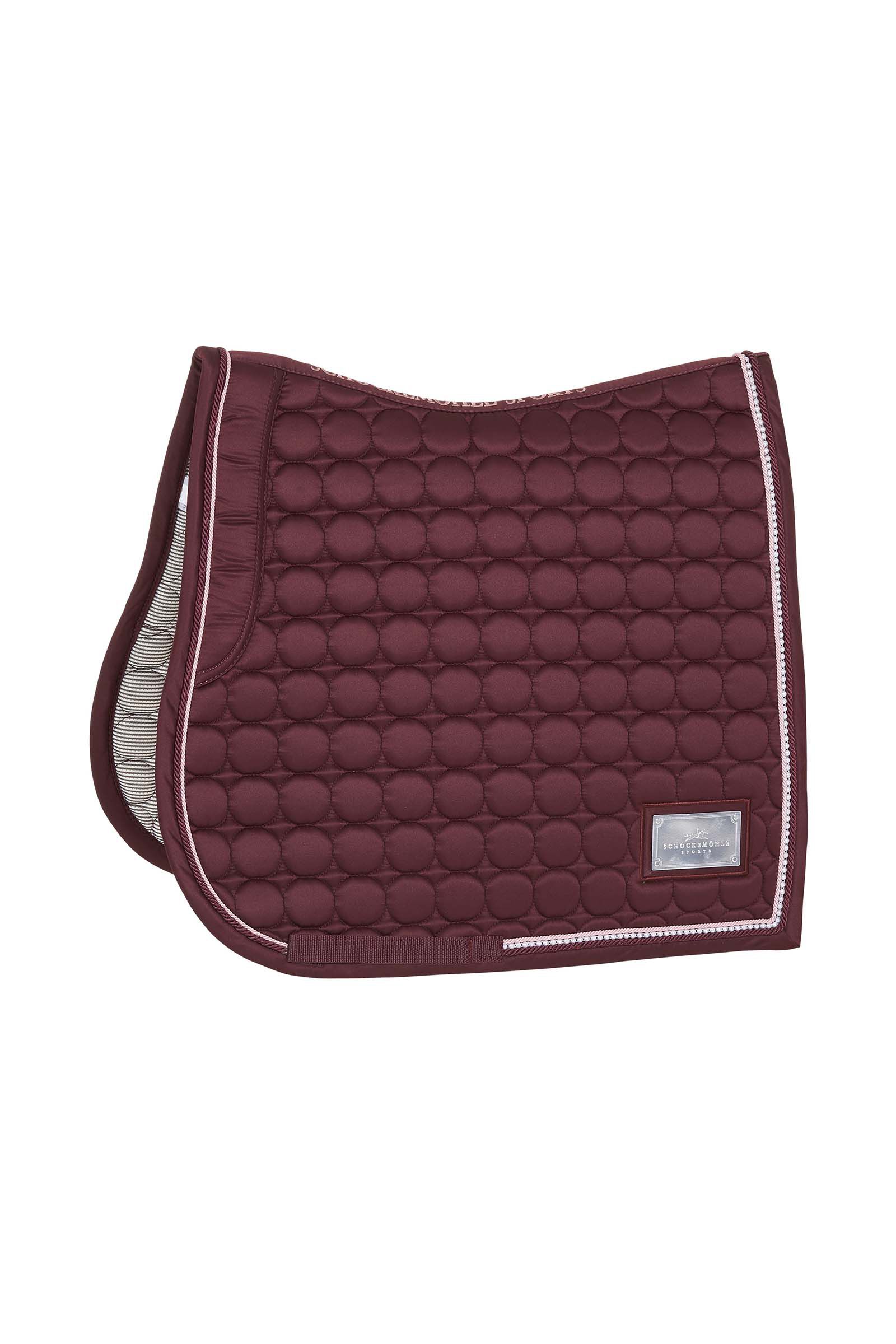 Tapis de selle de dressage Schockemöhle Sports Sanya SP Style Dressage avec logo, Wine Red, F