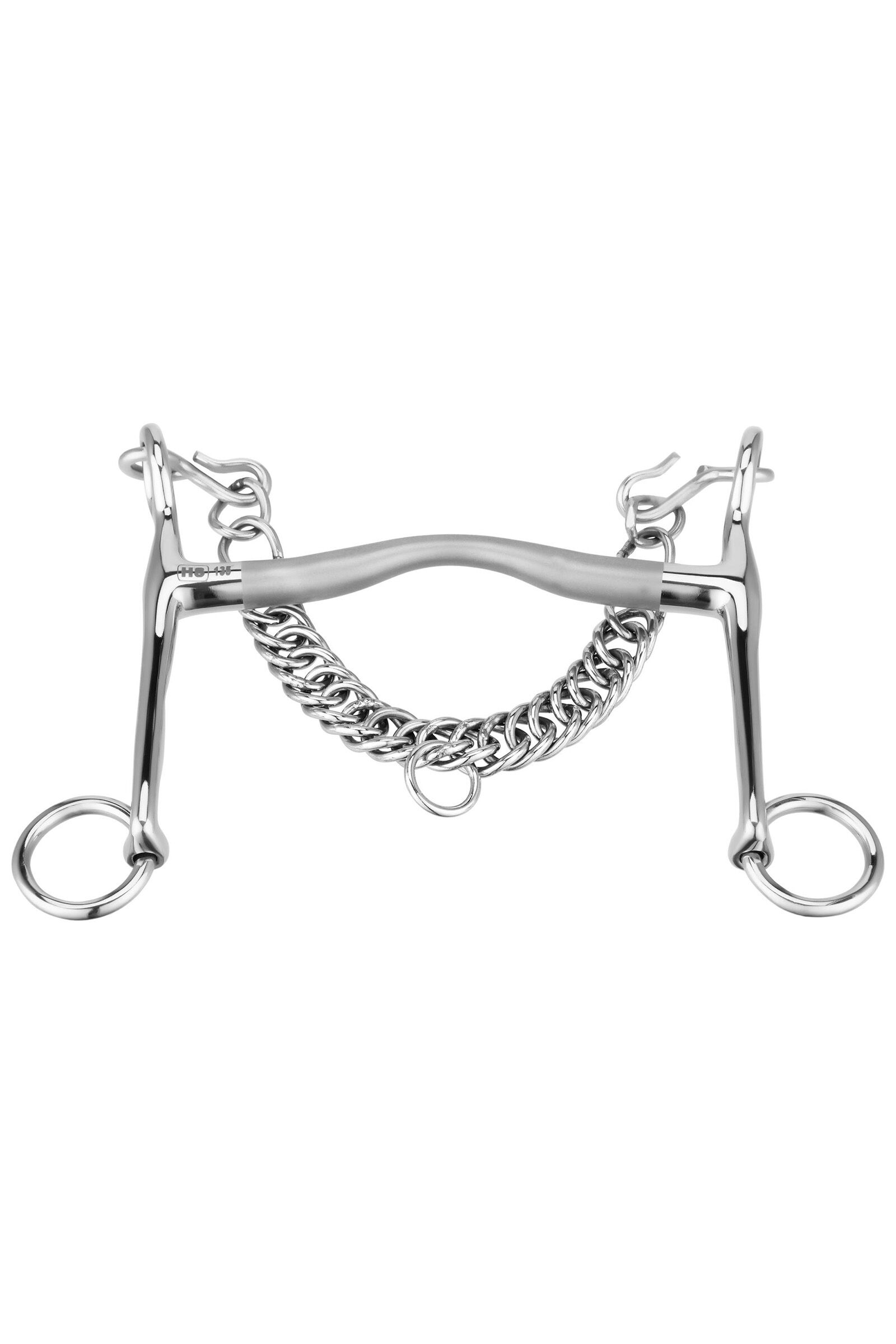 Mors de bride Sprenger Satinox, 12 mm, branches de 7 cm, Silver, 125