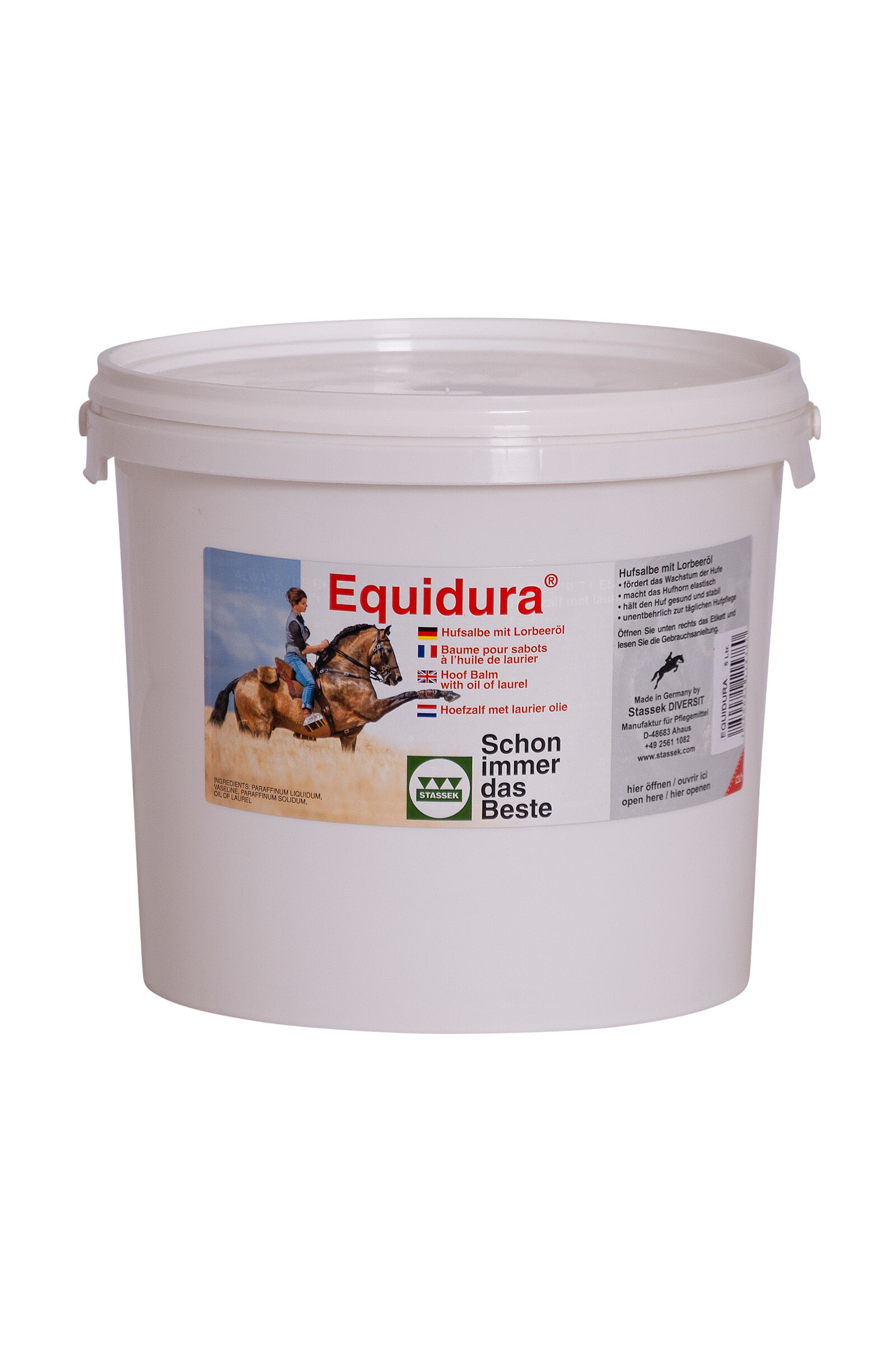 Pommade à sabots Stassek Equidura avec huile de laurier, 2,5 litres, Natural, 2500
