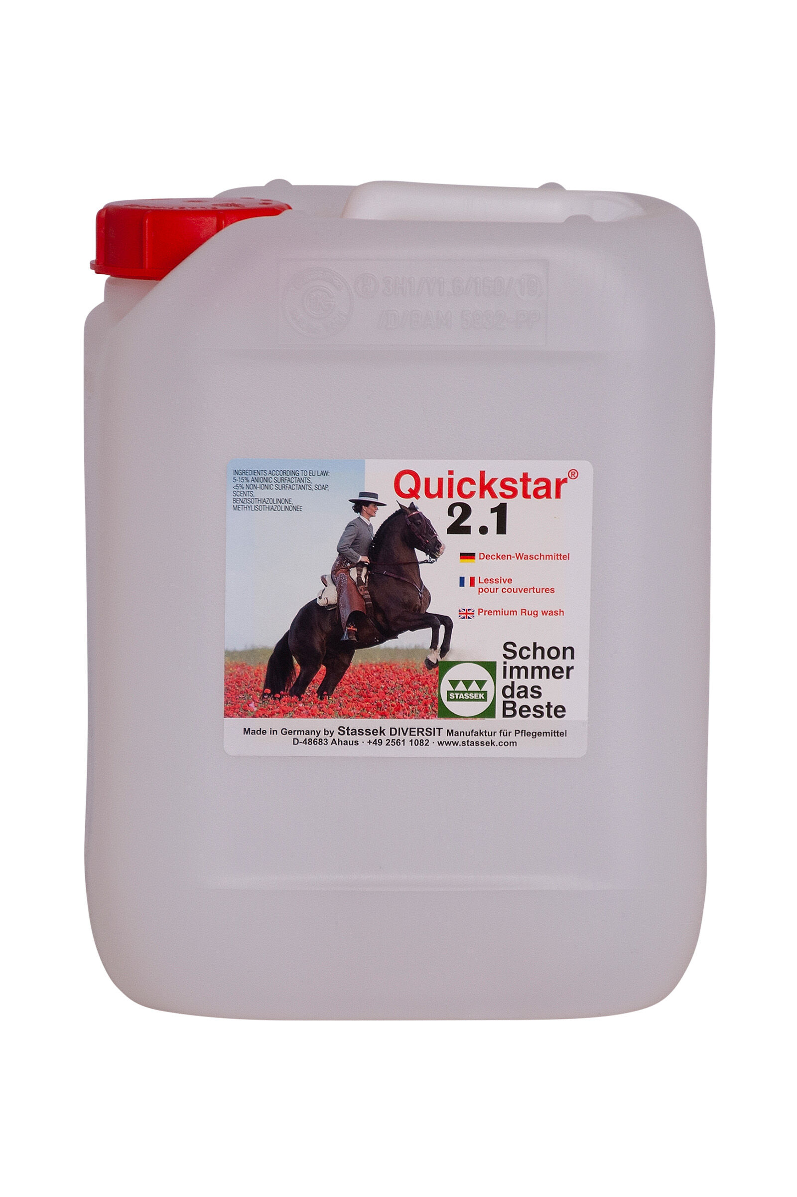 Stassek Quickstar 2.1 Premium Tvättmedel för täcken och sadelunderlägg, 2 liter, Clear, 2000
