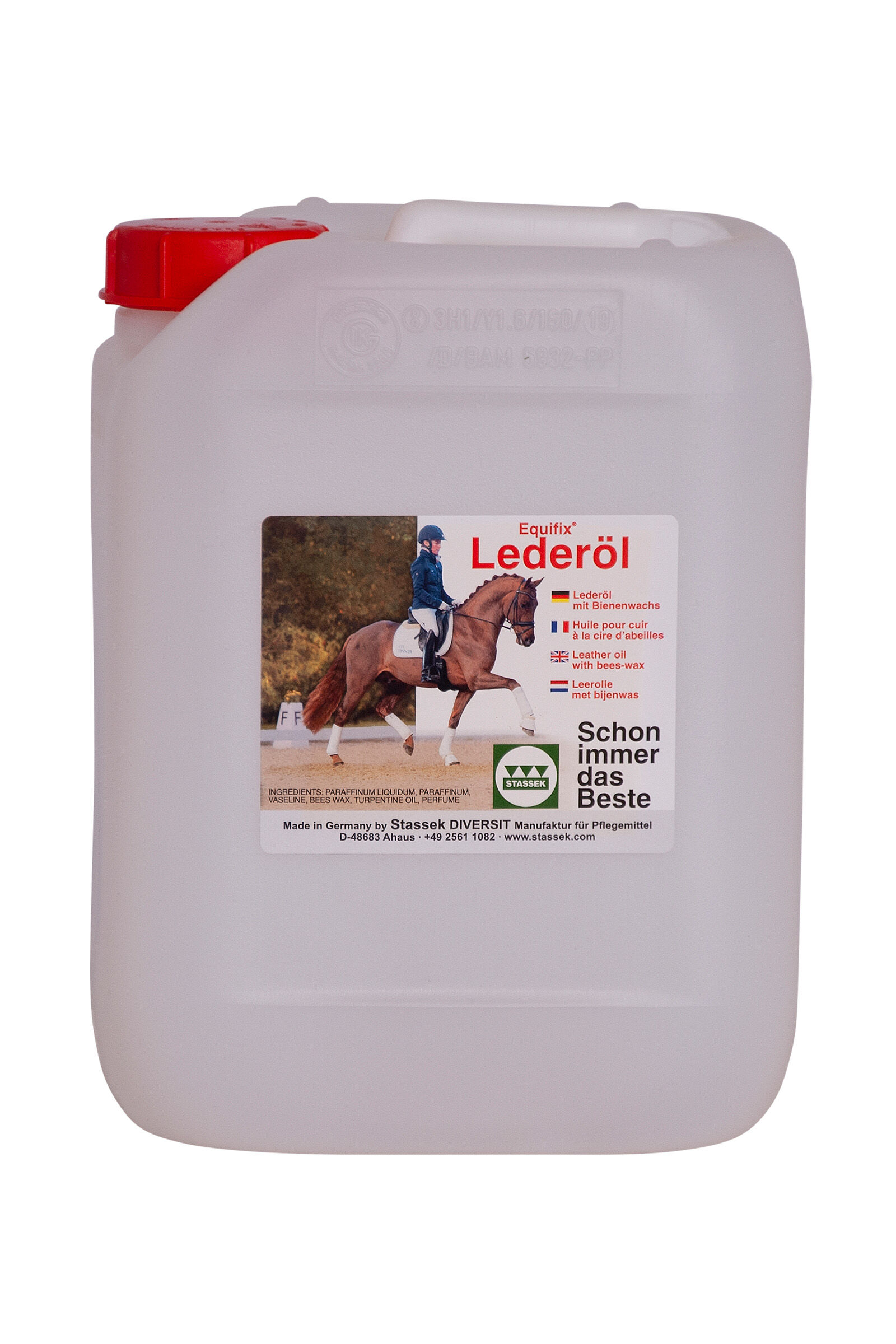 Stassek Equifix Lærolje med Bivoks, 5 liters, Brown, 5000