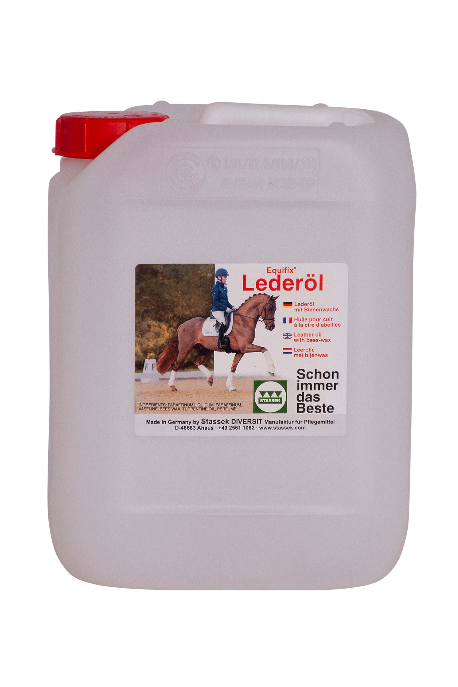 Stassek Equifix Lærolje med Bivoks, 2,5 liters, Brown, 2500